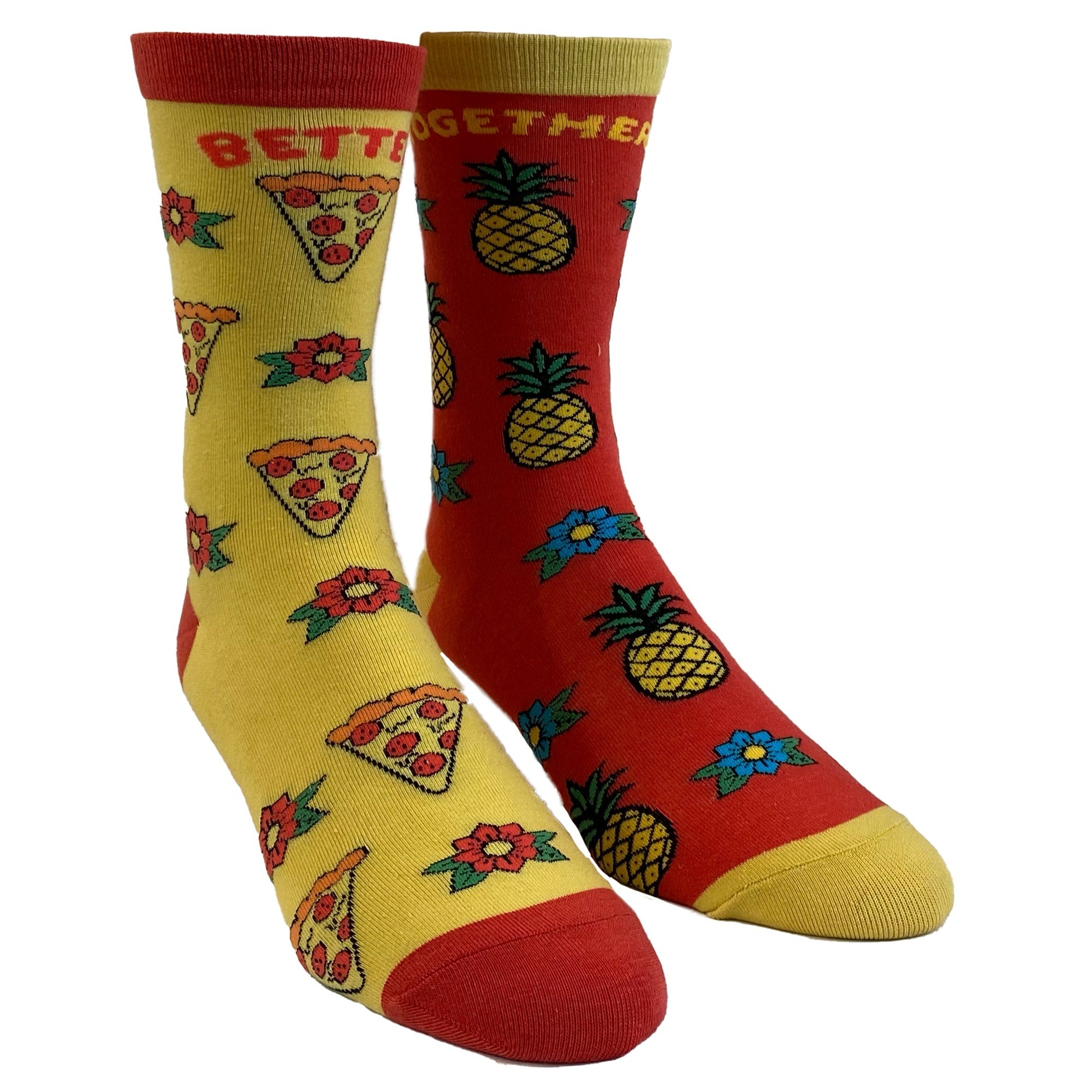 Womens Better Together Pineapple Pizza Socks