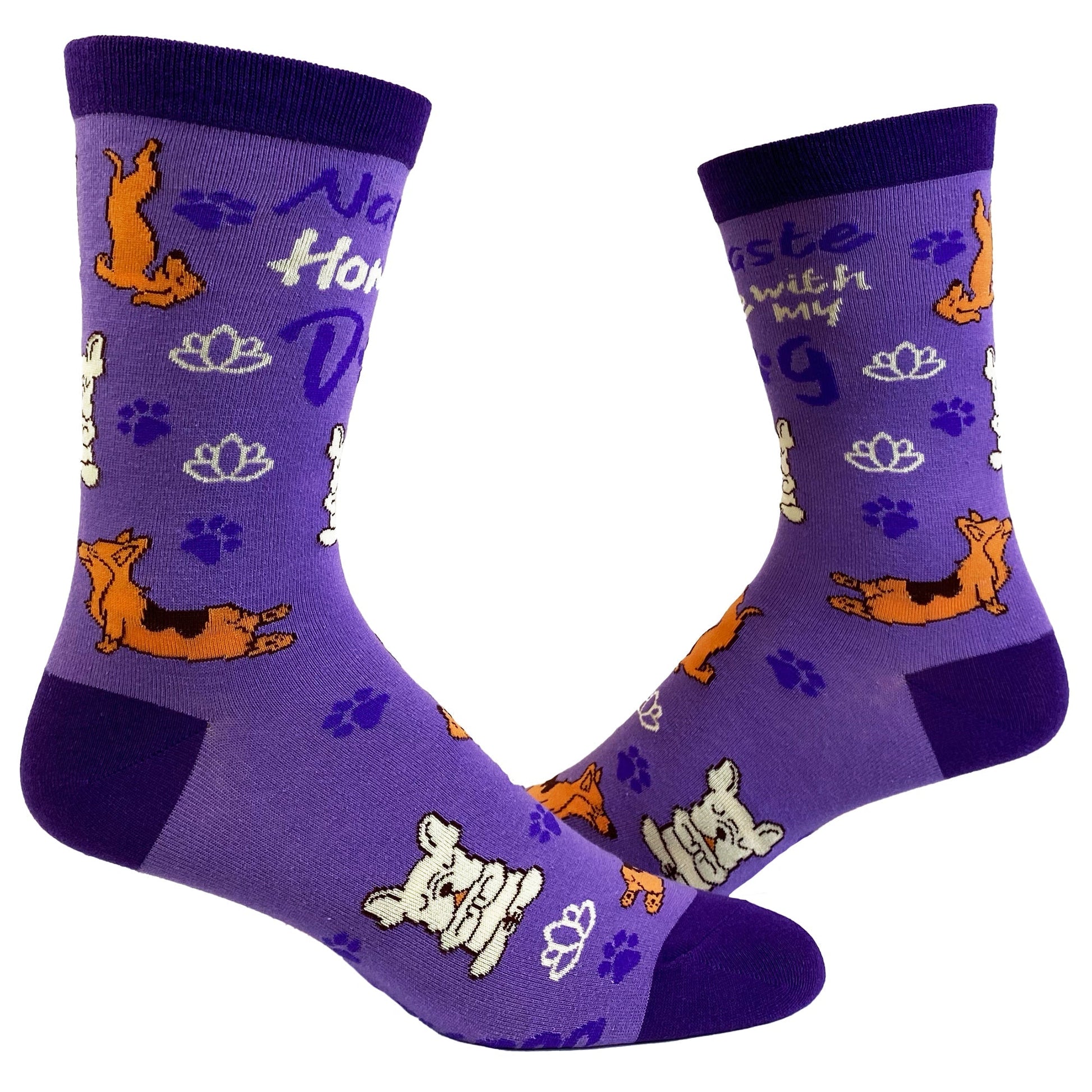 Womens Namaste Home With My Dog Socks