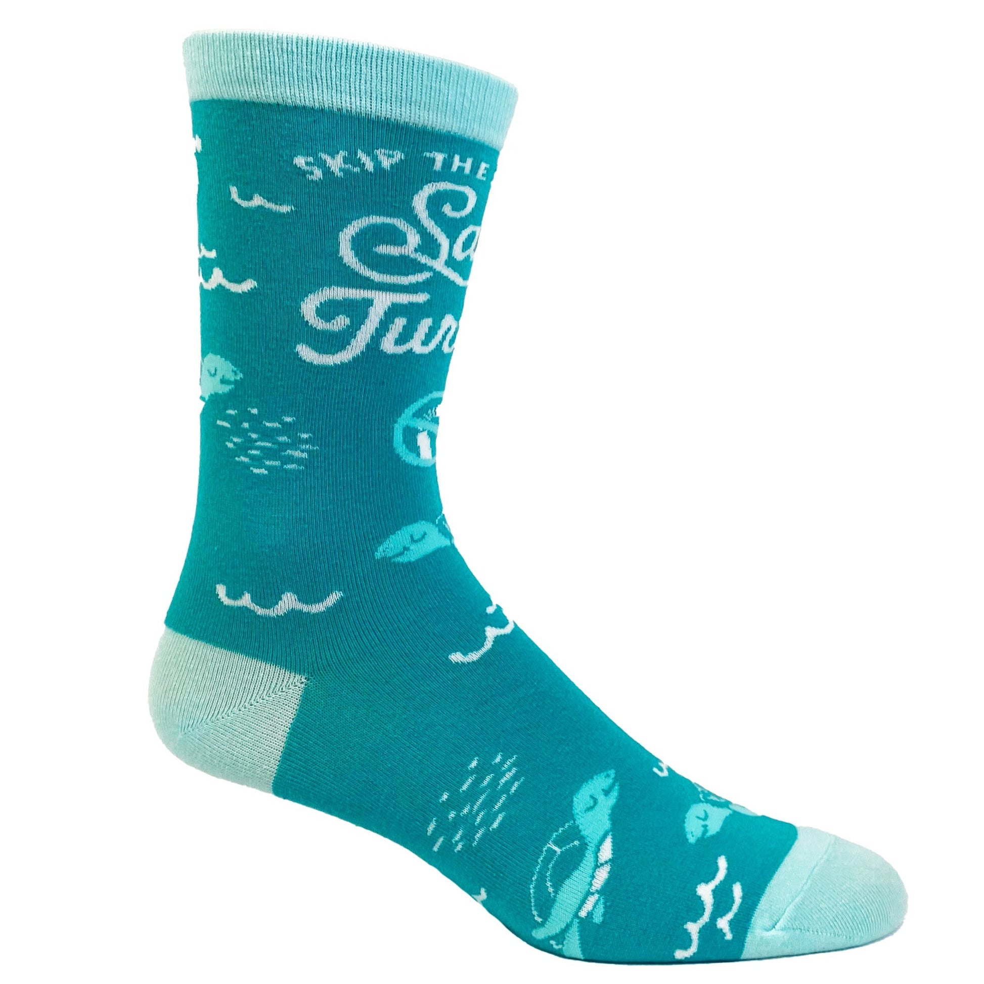 Womens Skip The Straw Save The Turtles Socks