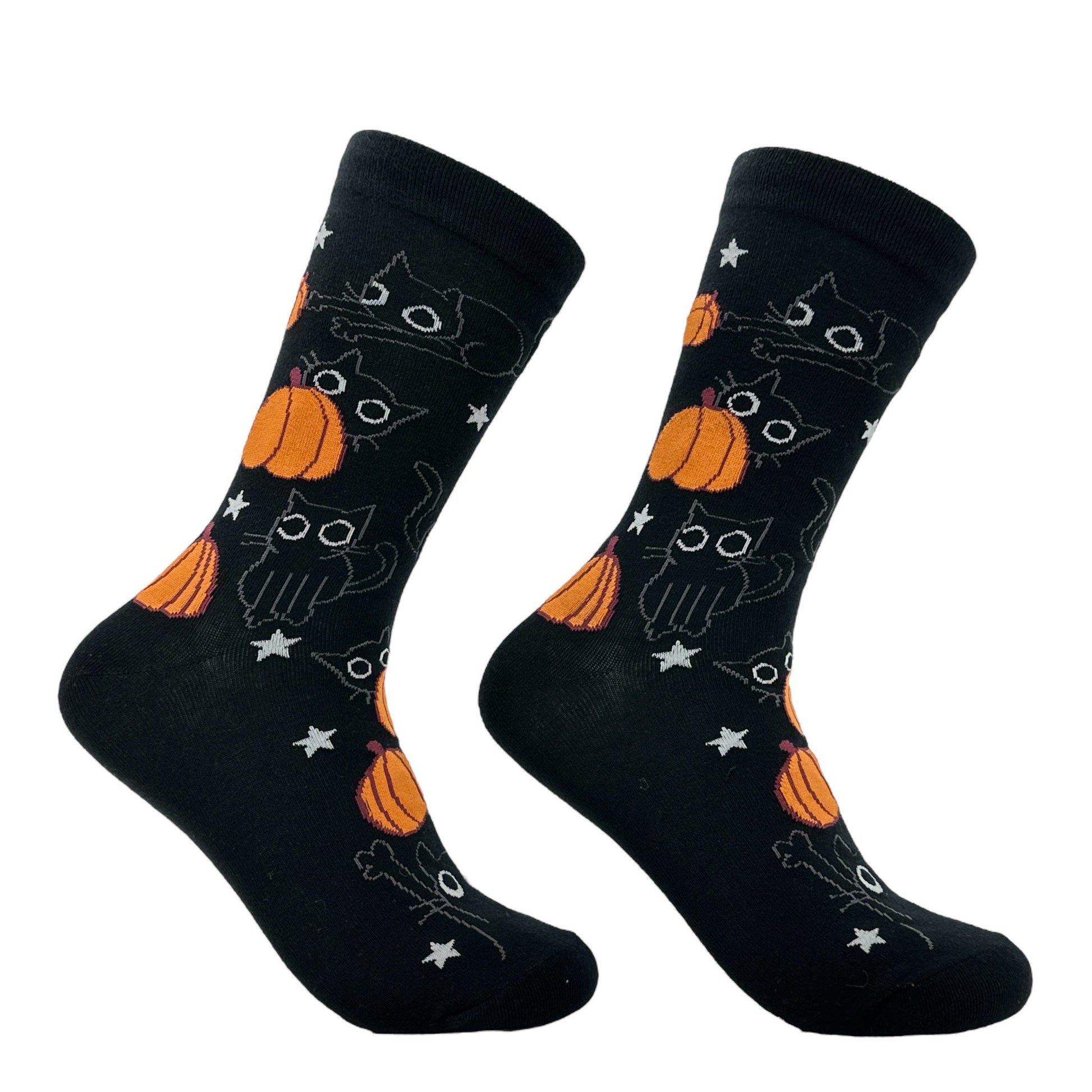 Women's Black Cat Pumpkin Socks