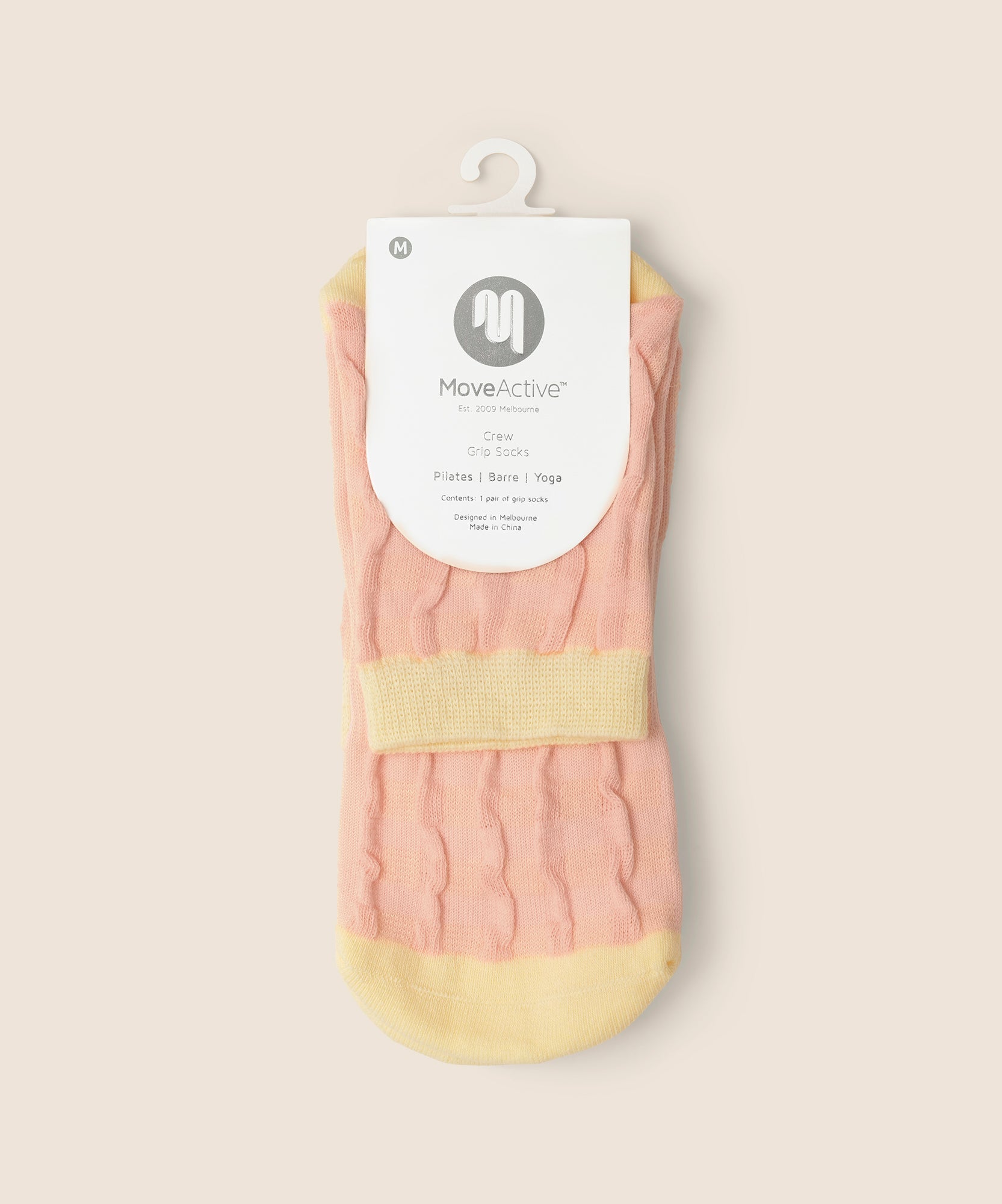 Crew Non Slip Grip Socks - Sugar Pink Gingham