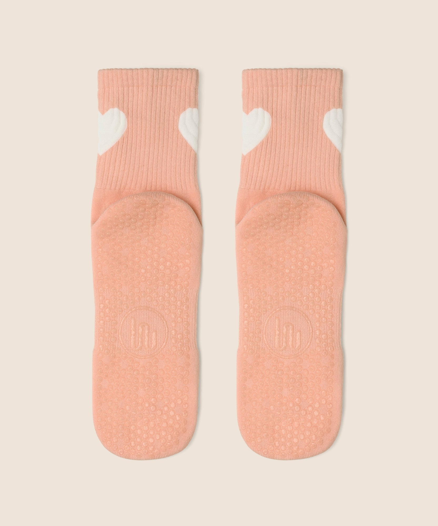 Crew Non Slip Grip Socks - Strawberry Heart