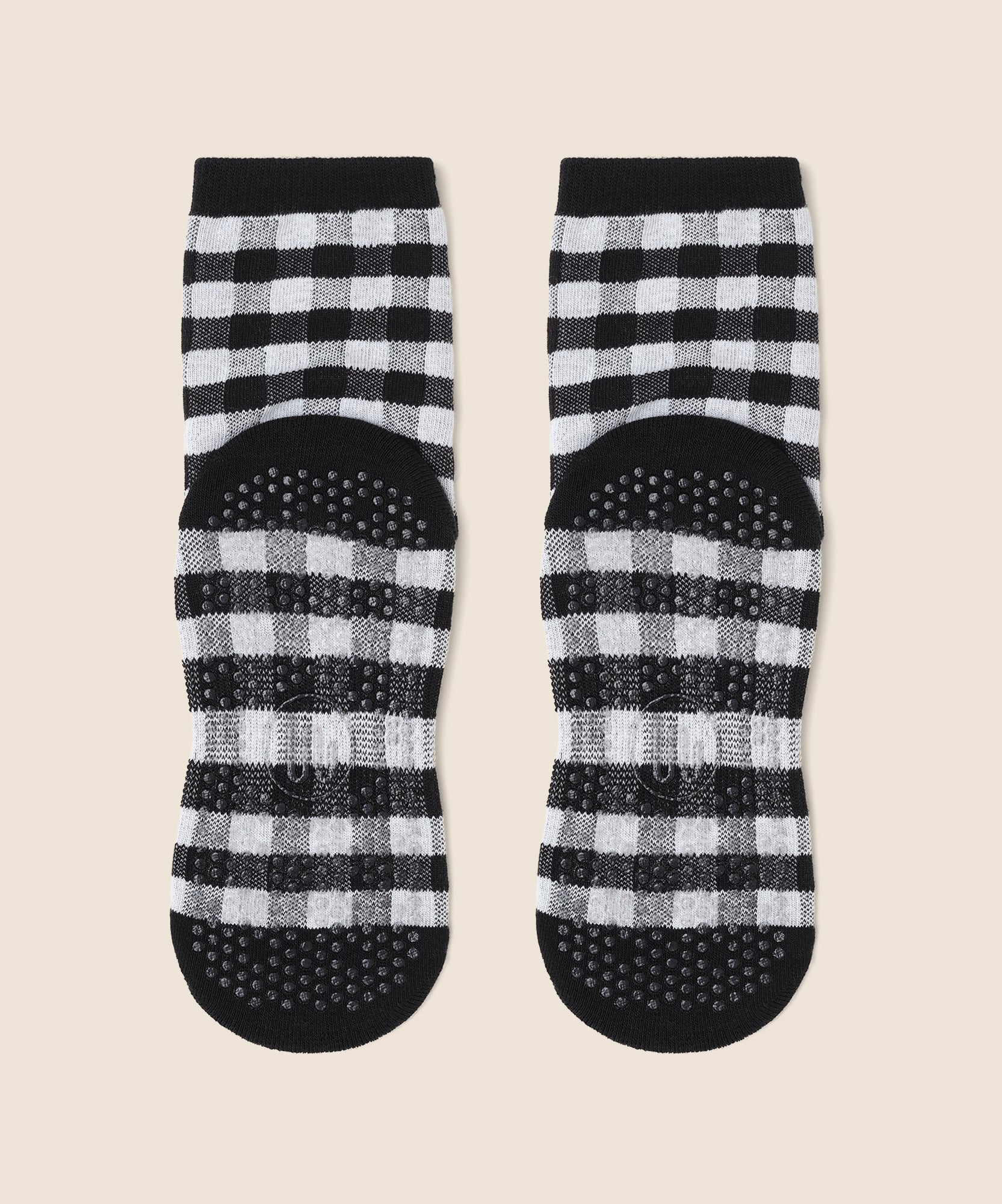 Crew Non Slip Grip Socks - Monochrome Gingham