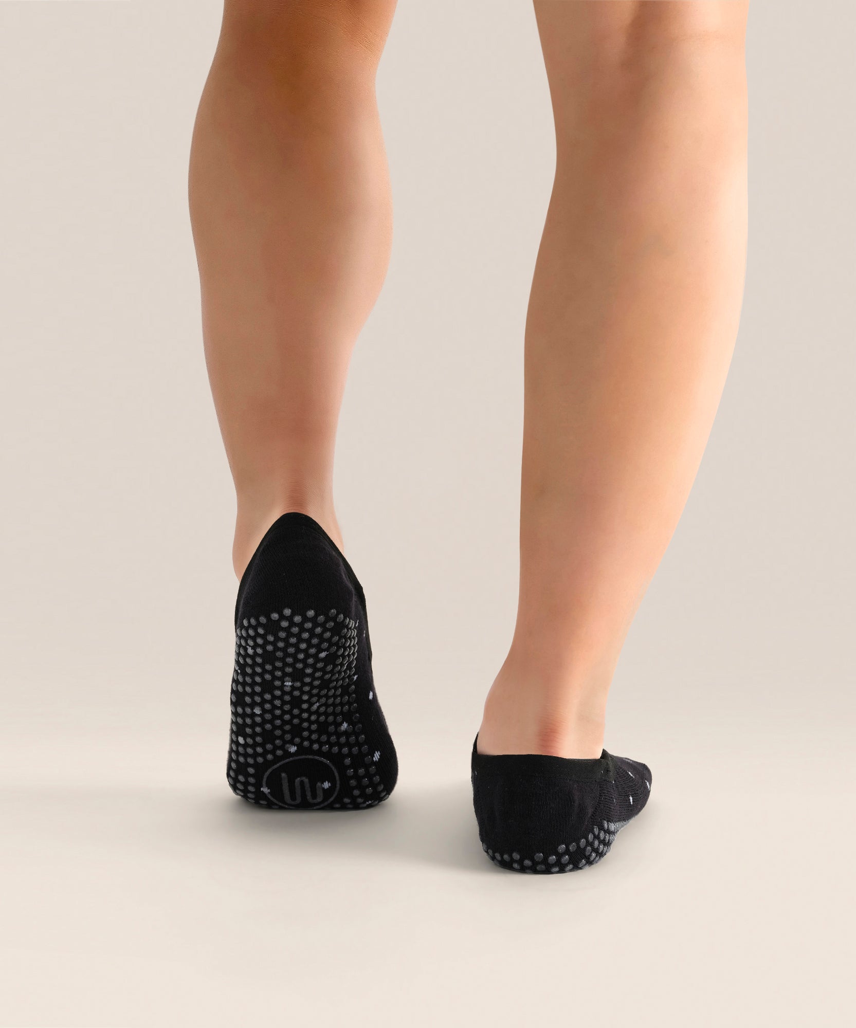 Ballet Non Slip Grip Socks - Black Polka