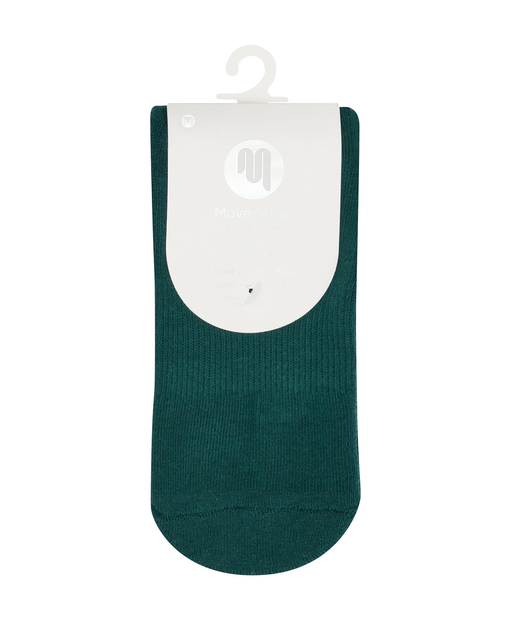 Crew Non Slip Grip Socks - Forest Green
