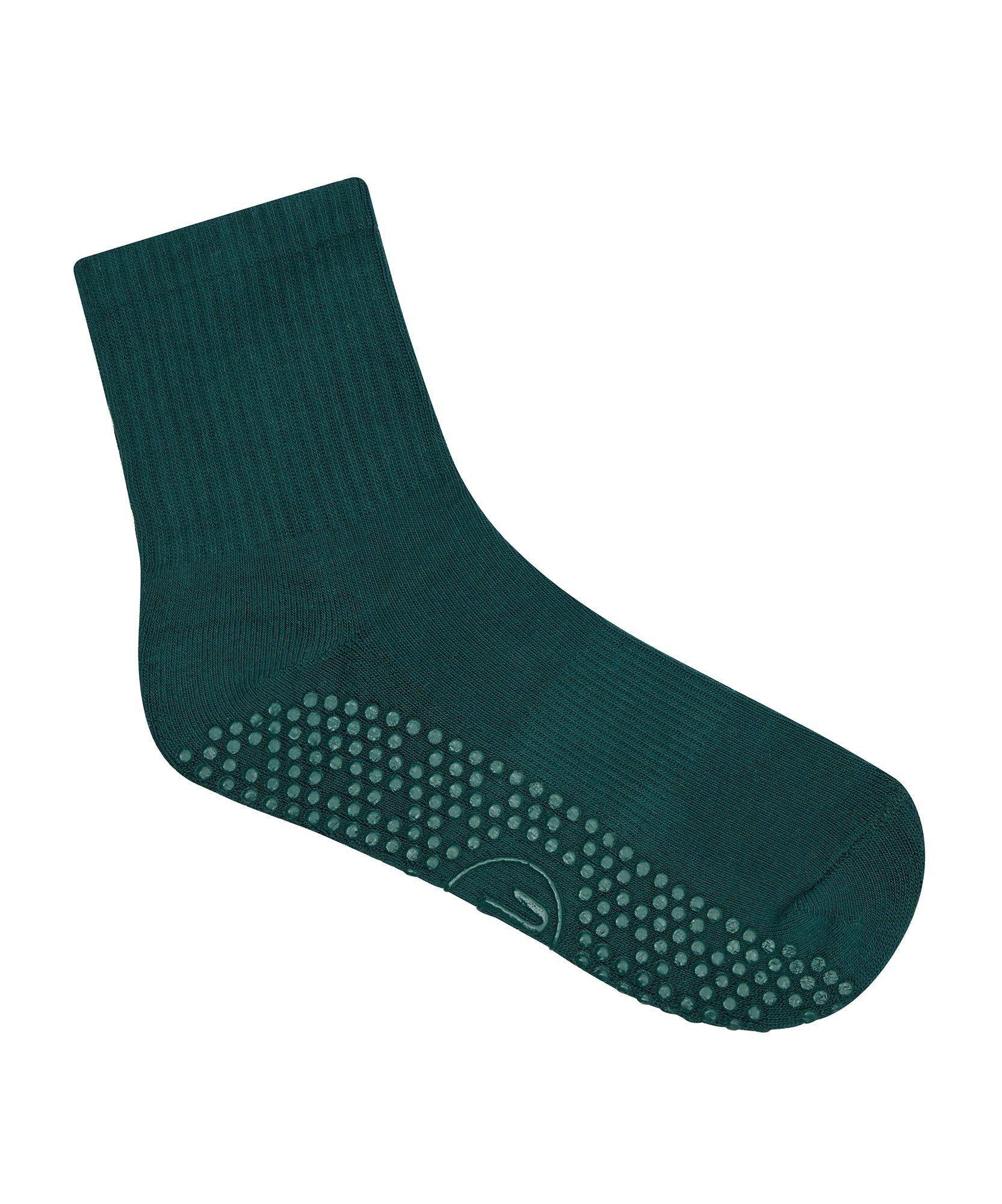 Crew Non Slip Grip Socks - Forest Green
