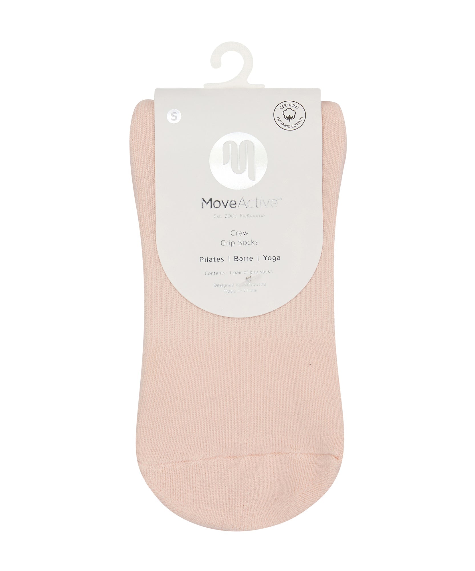 Crew Non Slip Grip Socks - Soft Pink