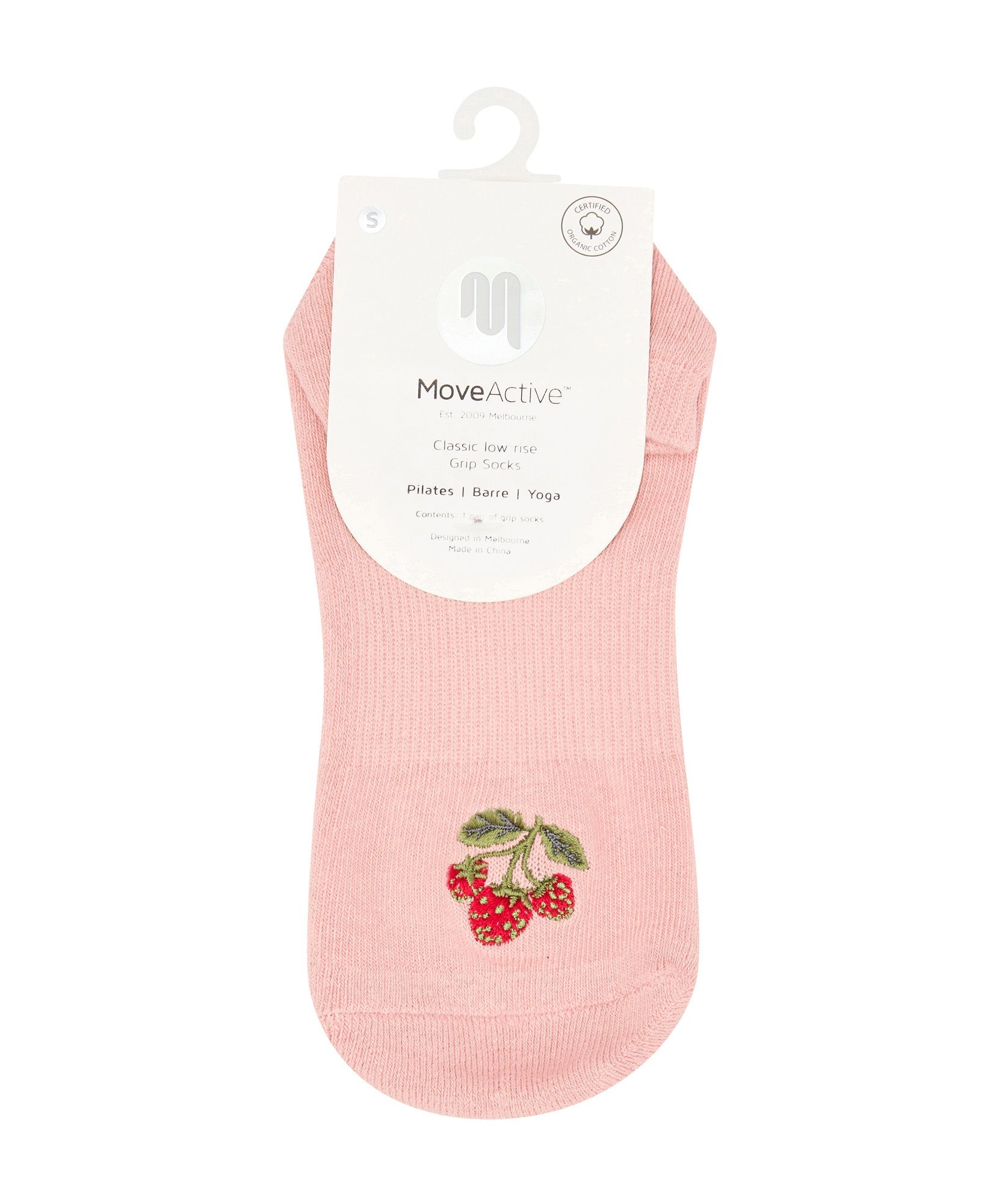 Classic Low Rise Grip Socks - Strawberry Patch