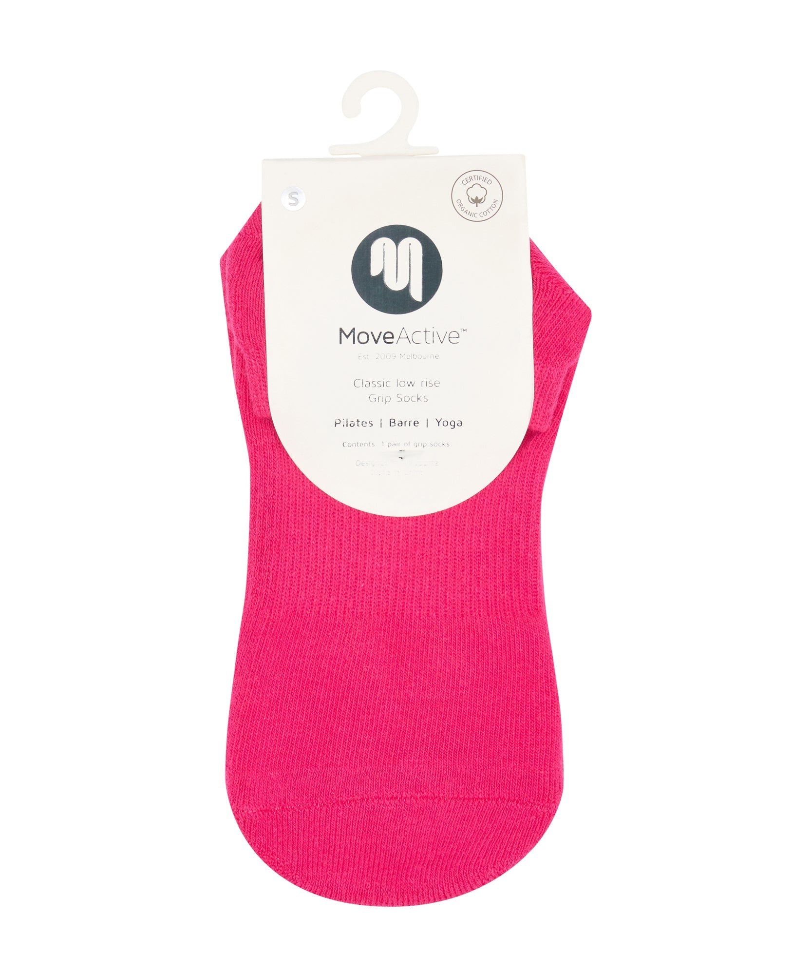 Classic Low Rise Grip Socks - Neon Pink