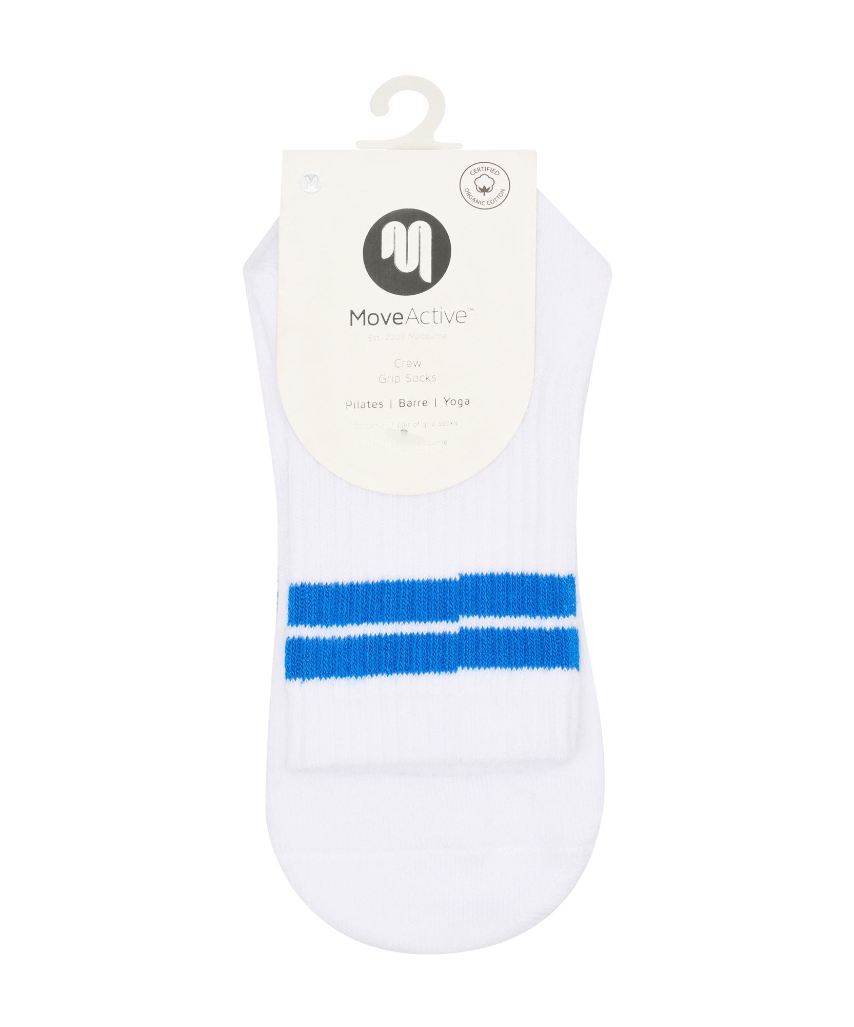 Crew Non Slip Grip Socks - Cobalt Stripe