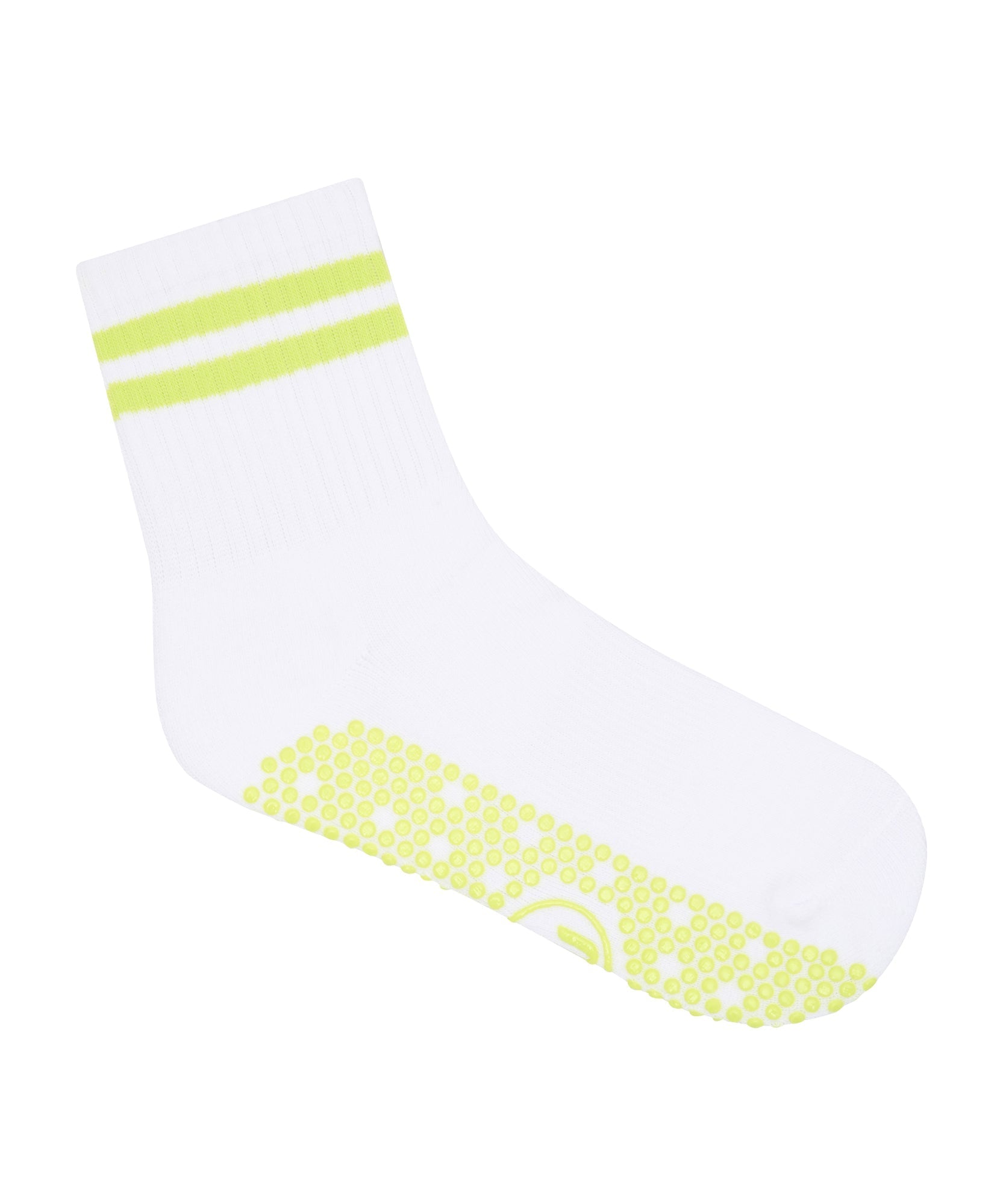 Crew Non Slip Grip Socks - Lime Stripe