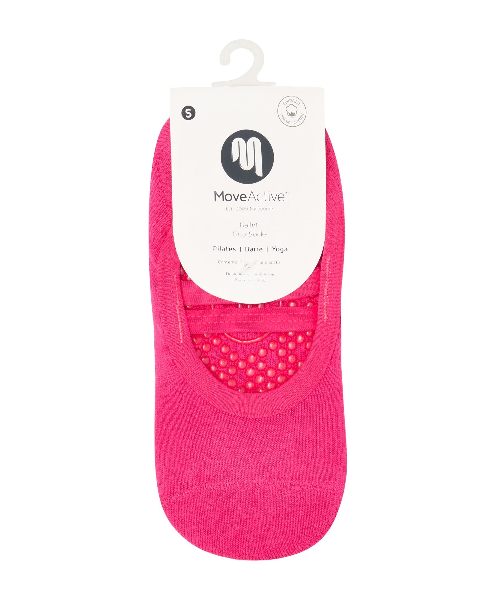 Ballet Non Slip Grip Socks - Neon Pink