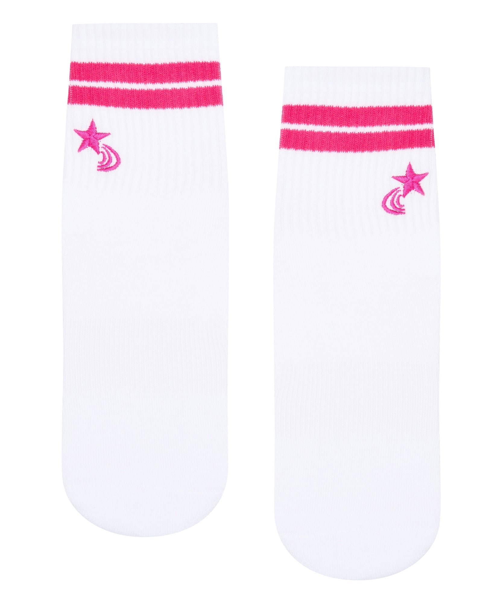 Crew Non Slip Grip Socks - Neon Pink Stripe