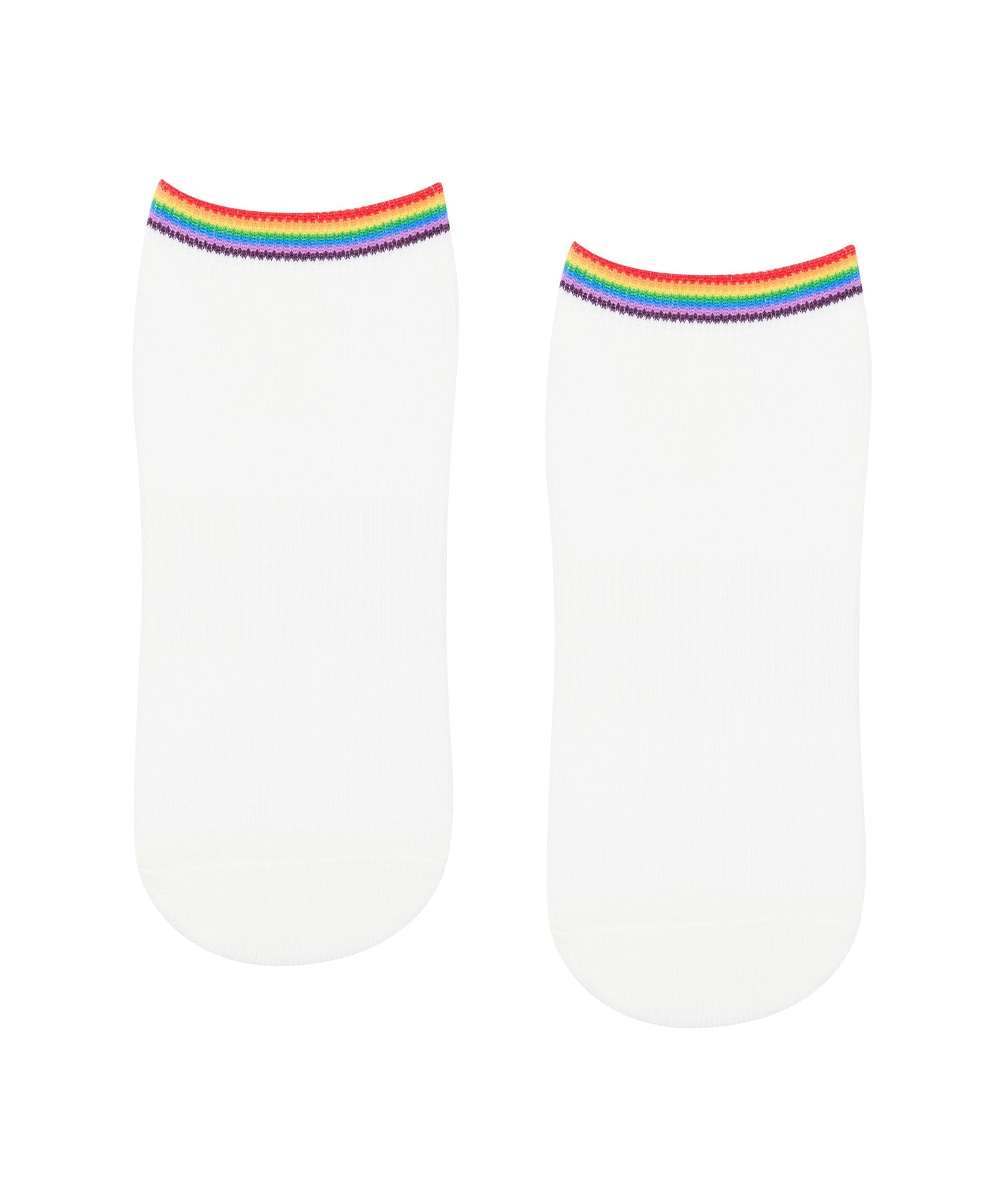 Classic Low Rise Grip Socks - Rainbow Ivory