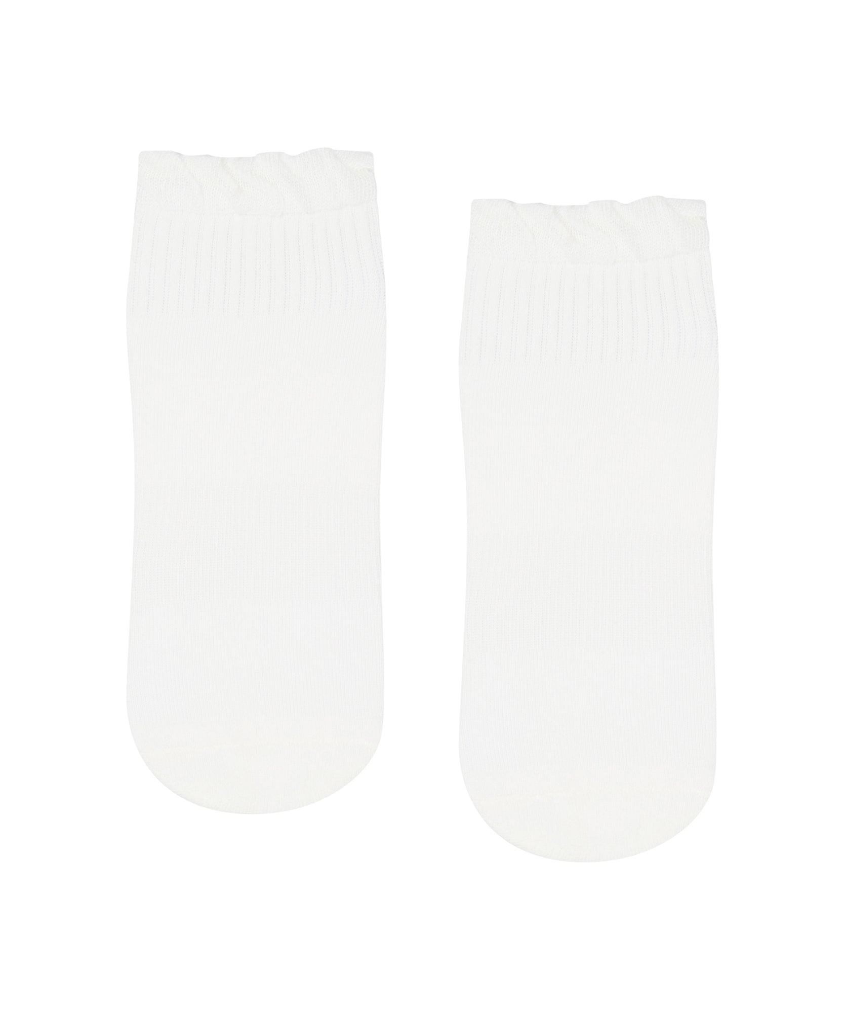 Quarter Crew Non Slip Grip Socks - Snow Ruffle
