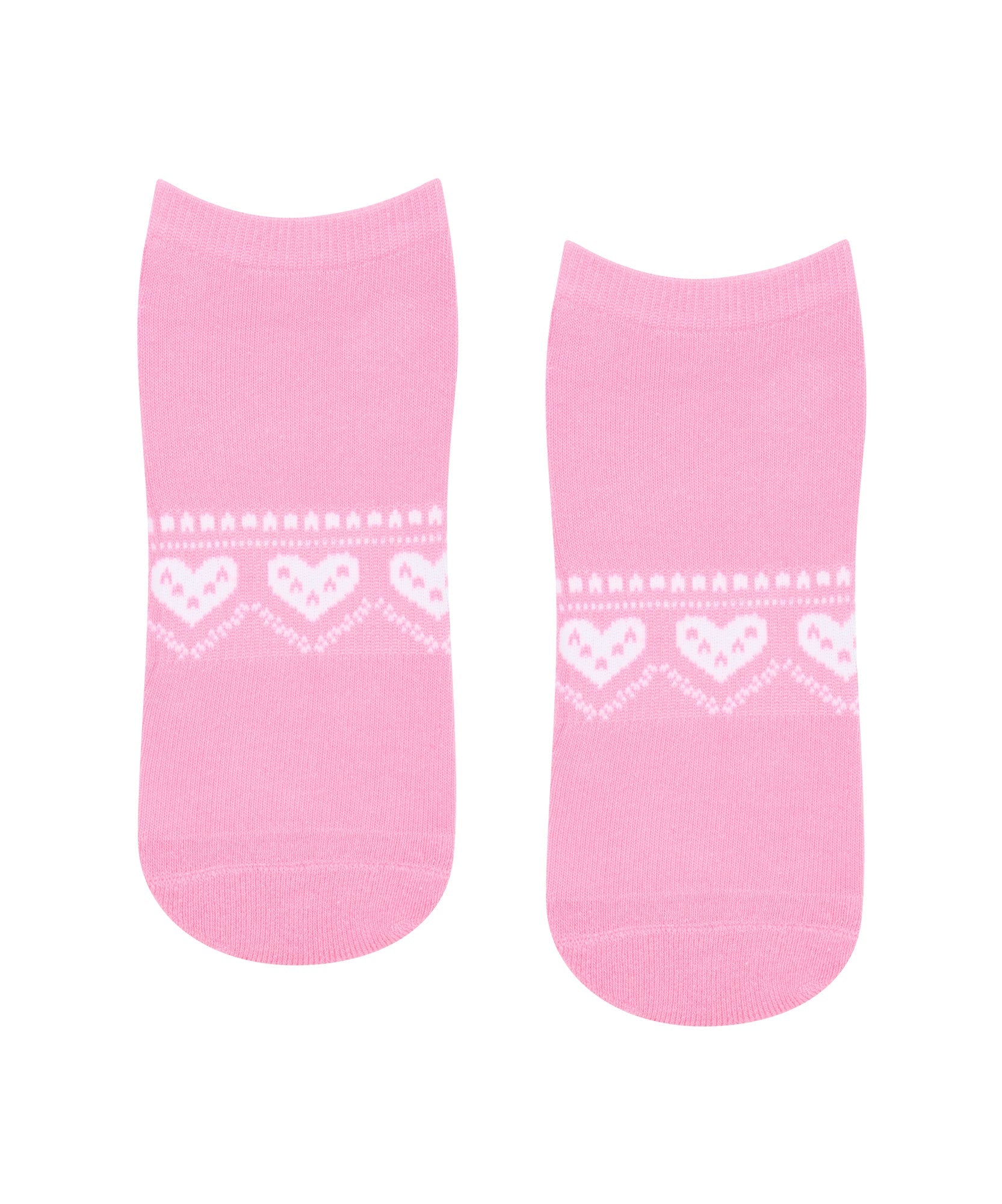 Classic Low Rise Grip Socks - Alpine Heart Rose