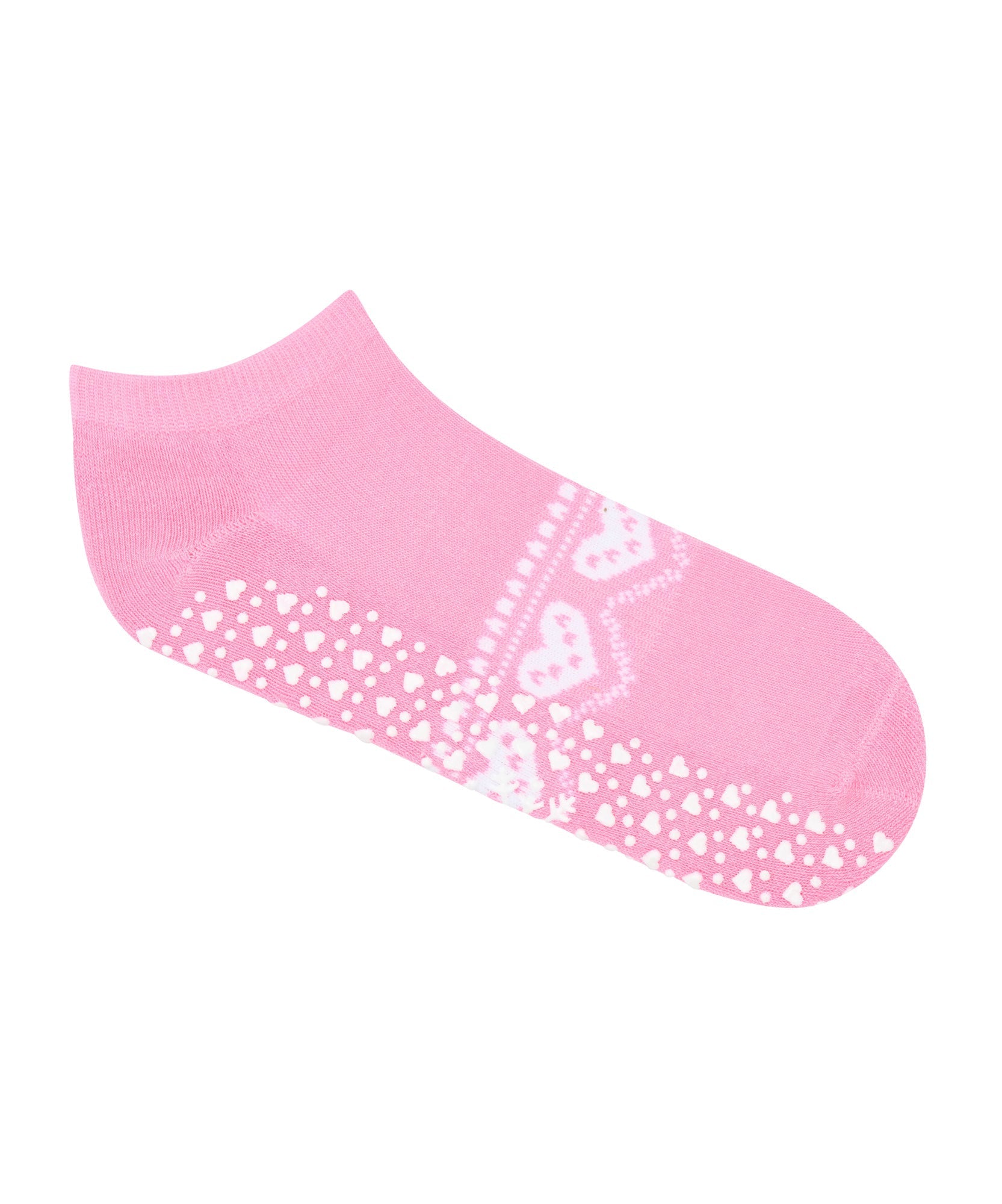 Classic Low Rise Grip Socks - Alpine Heart Rose
