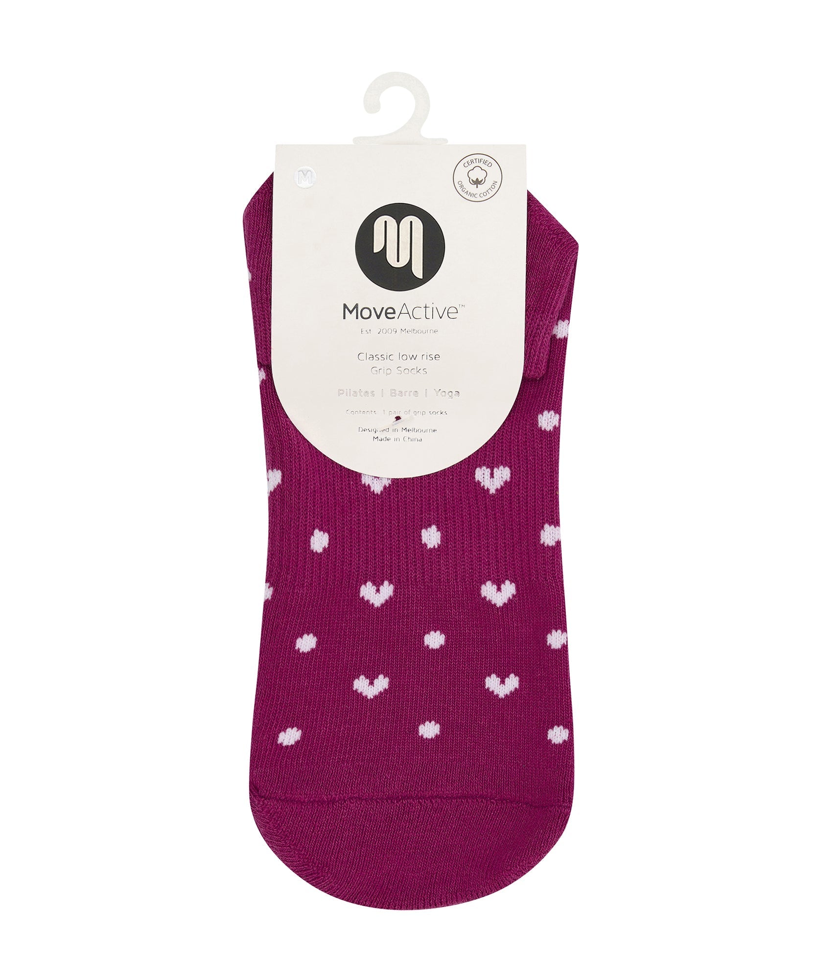 Classic Low Rise Grip Socks - Speckled Fuchsia