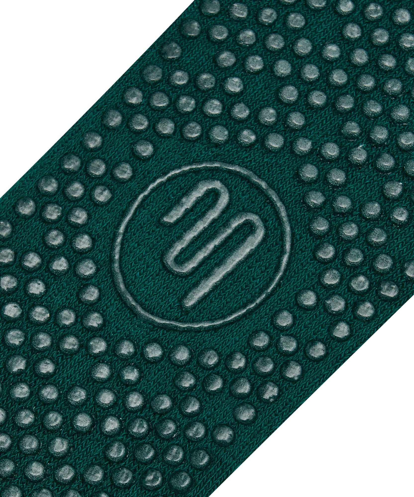 Quarter Crew Non Slip Grip Socks - Ribbed Emerald