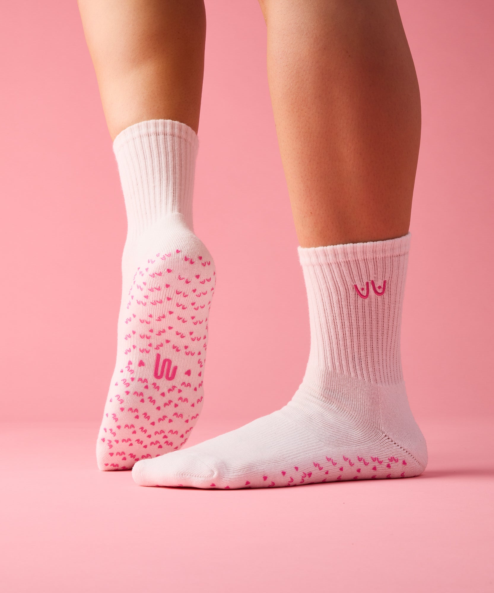 Crew Non Slip Grip Socks - Power in Pairs Ivory