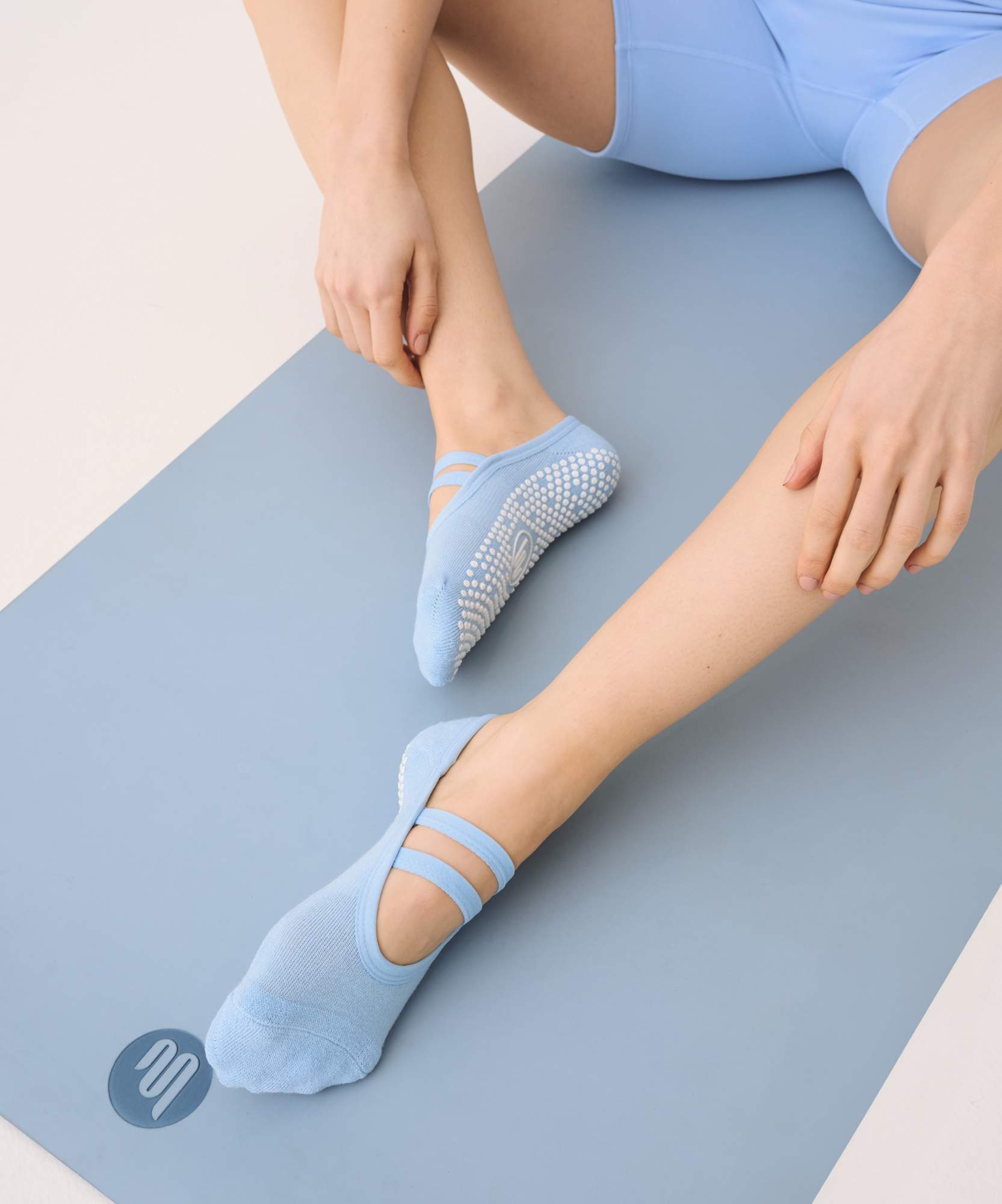 Ballet Non Slip Grip Socks - Powder Blue