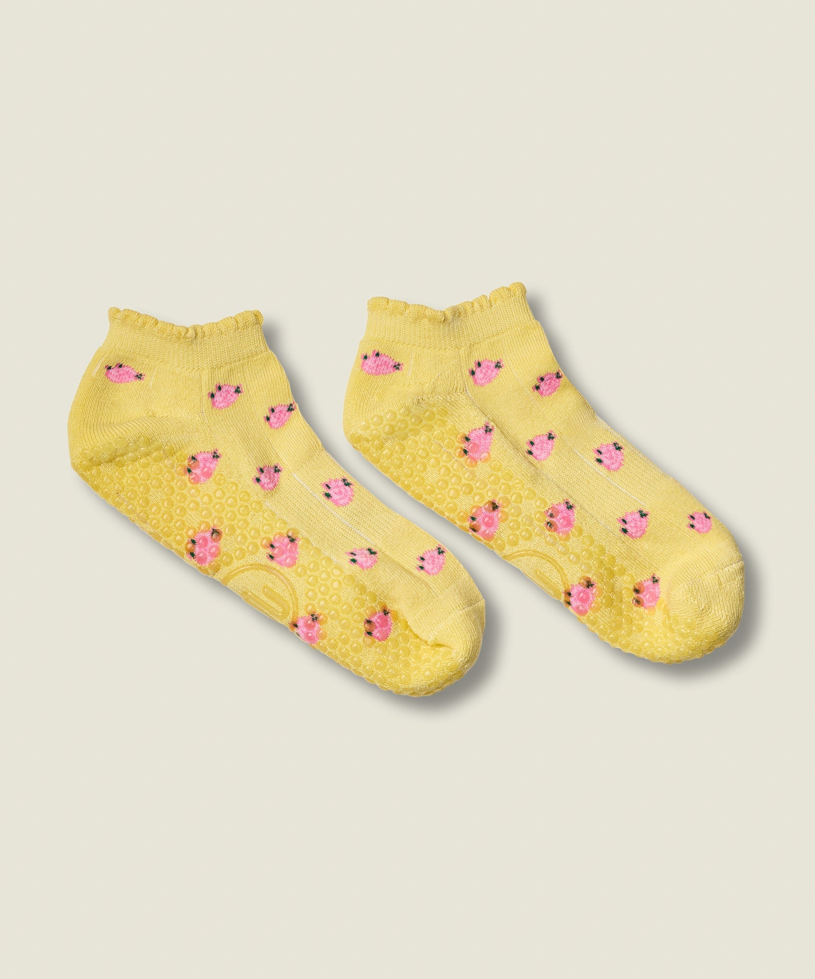 Classic Low Rise Grip Socks - Wild Rose Maize
