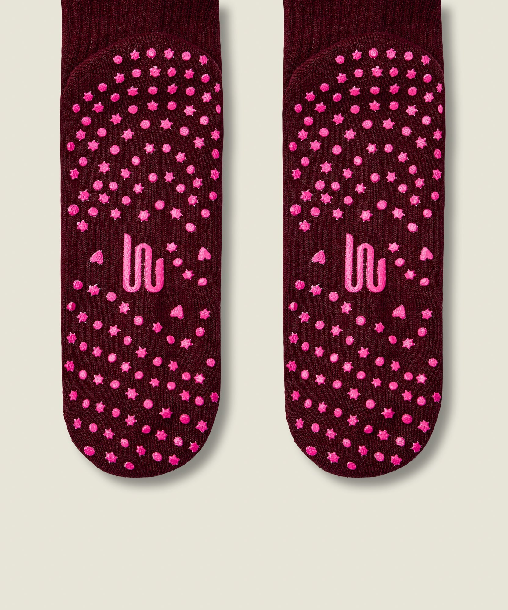 Crew Non Slip Grip Socks - Boot Scootin' Mulberry