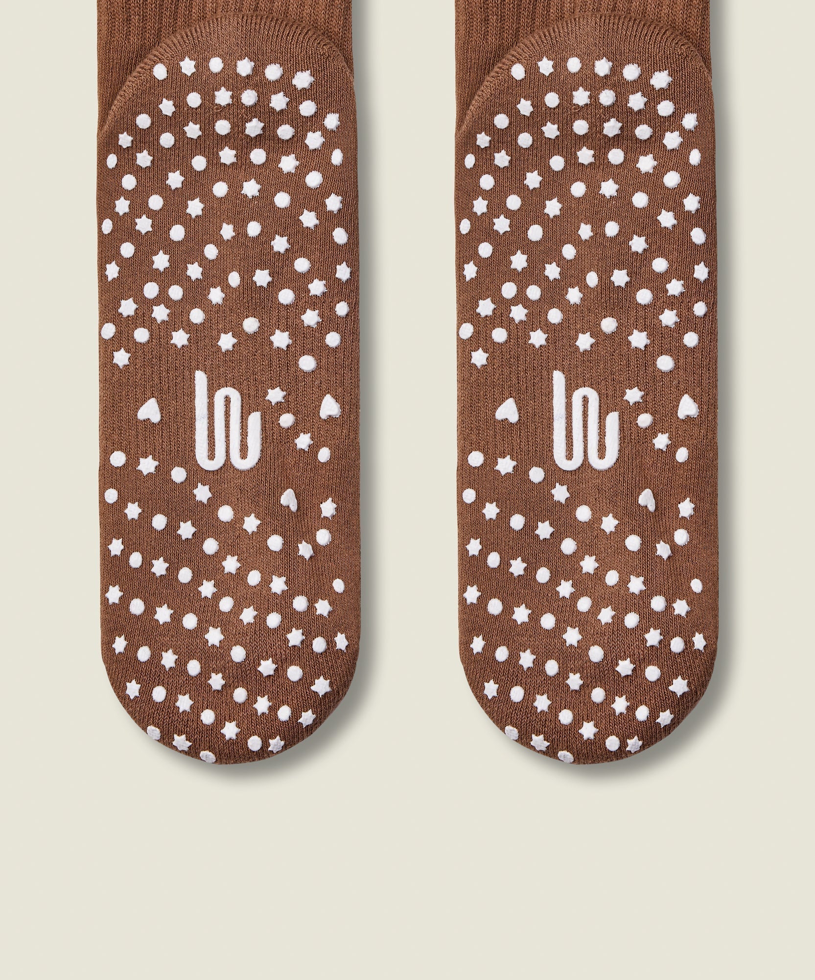 Crew Non Slip Grip Socks - Lasoo Heart Tan