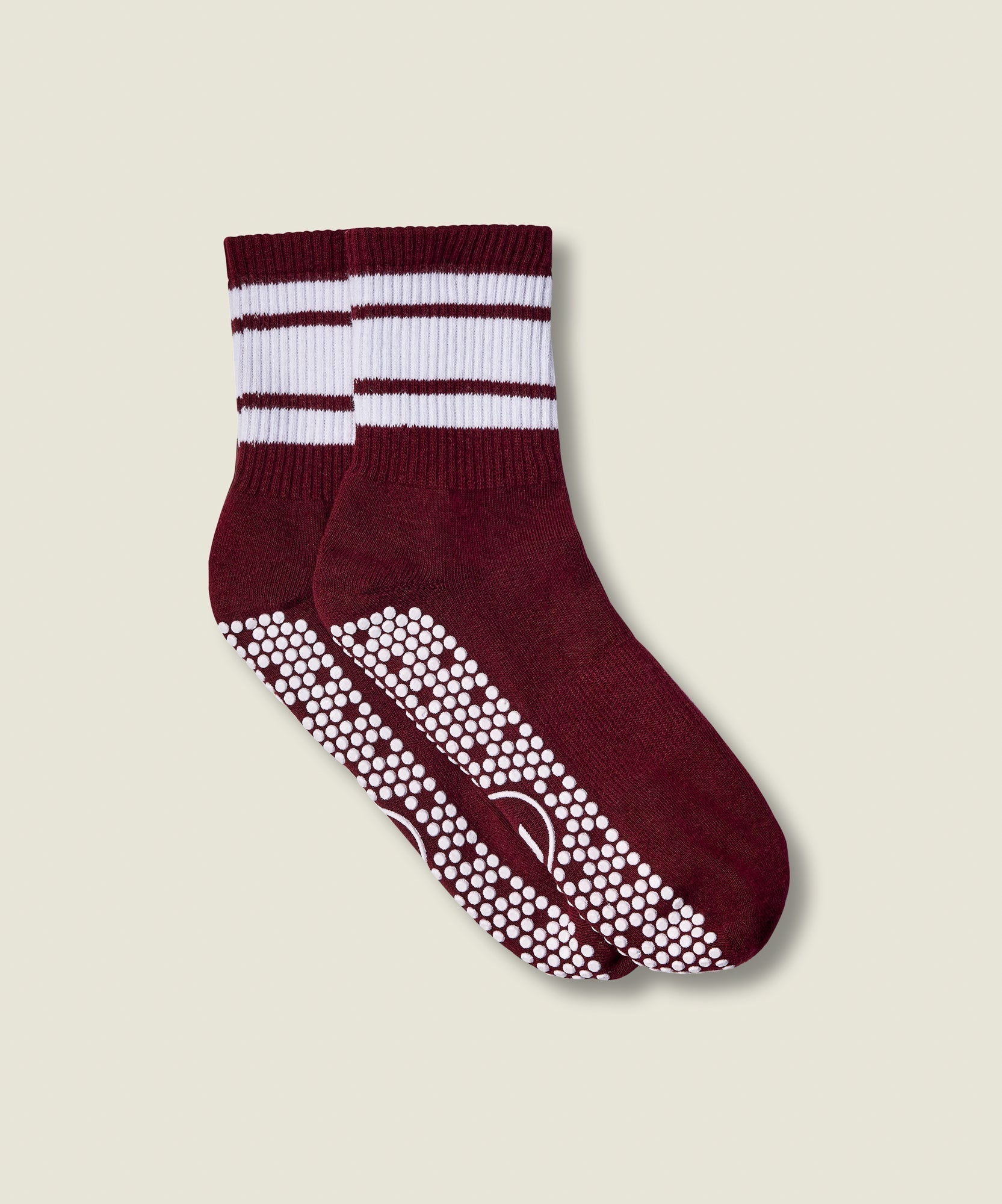 Crew Non Slip Grip Socks - Mulberry Stripe