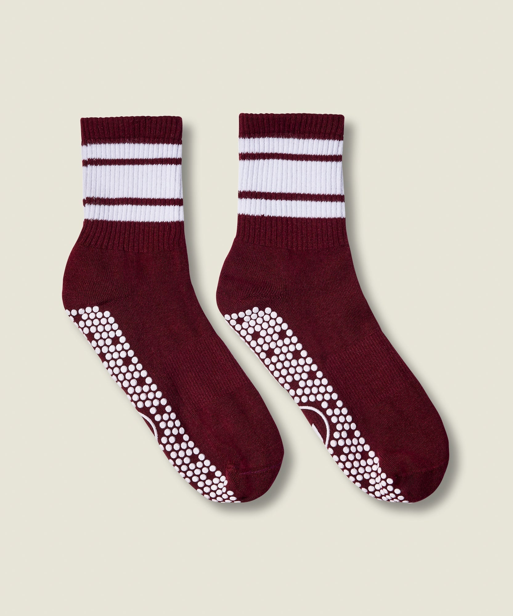 Crew Non Slip Grip Socks - Mulberry Stripe