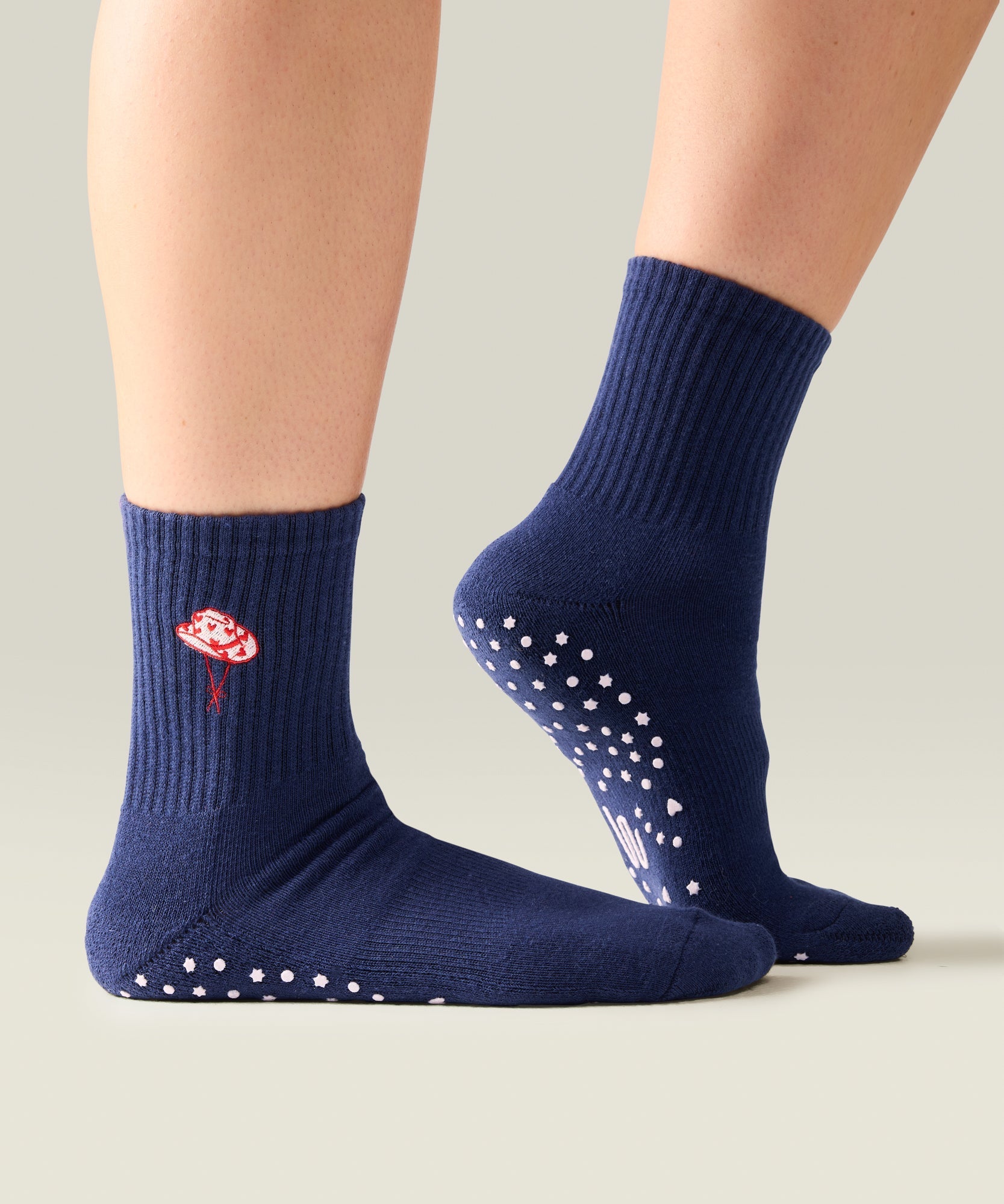 Crew Non Slip Grip Socks - Howdy Hearts Ink