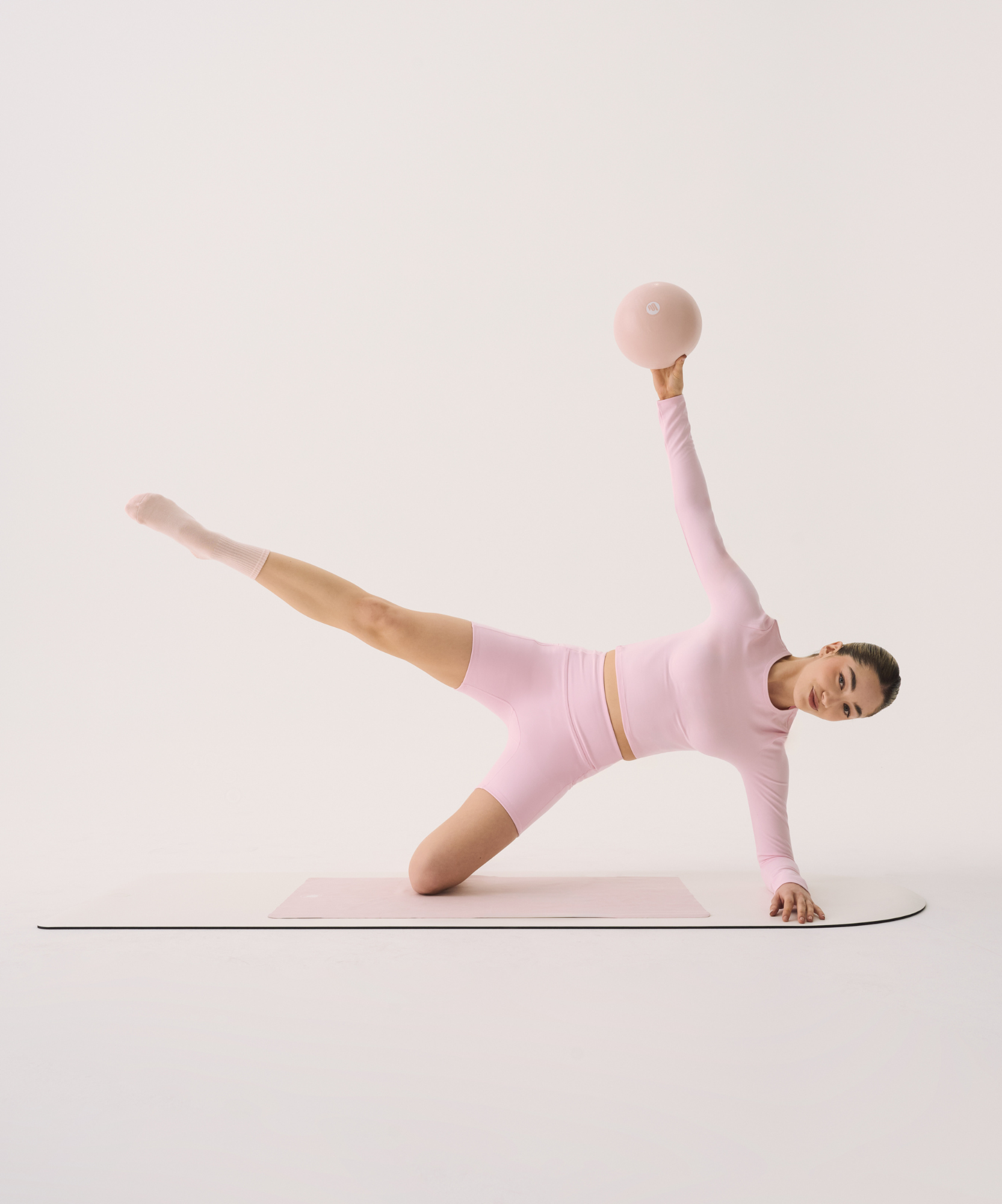 Crew Non Slip Grip Socks - Soft Pink