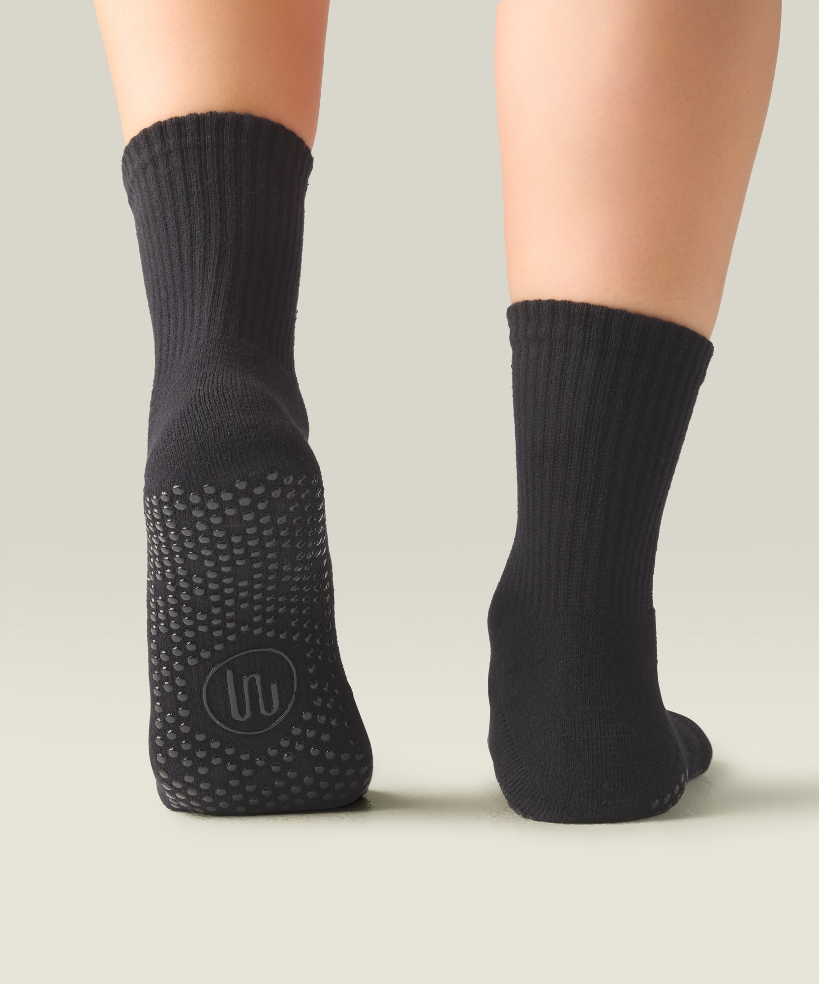 Crew Non Slip Grip Socks - Classic Black