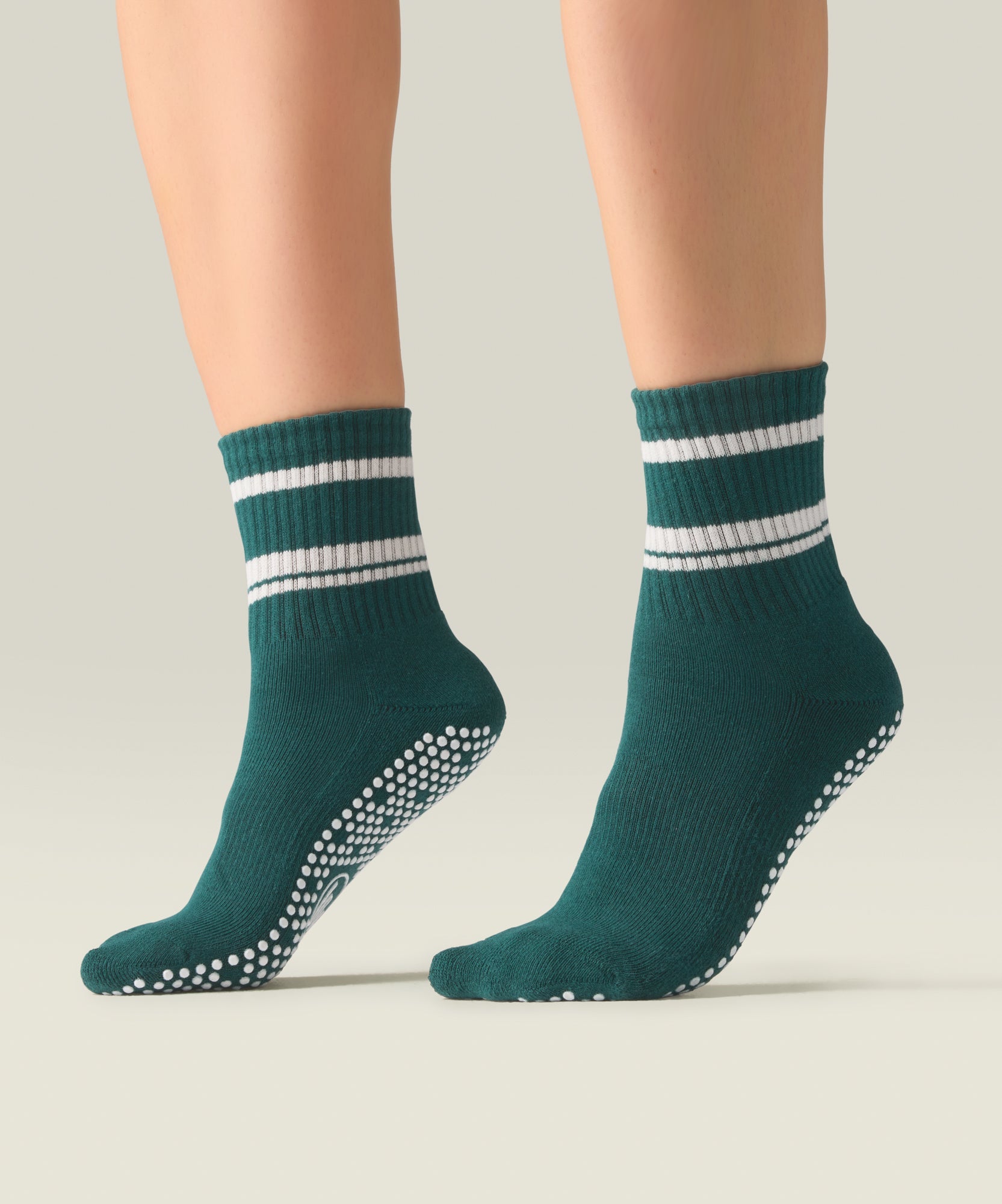Crew Non Slip Grip Socks - Forest Flow