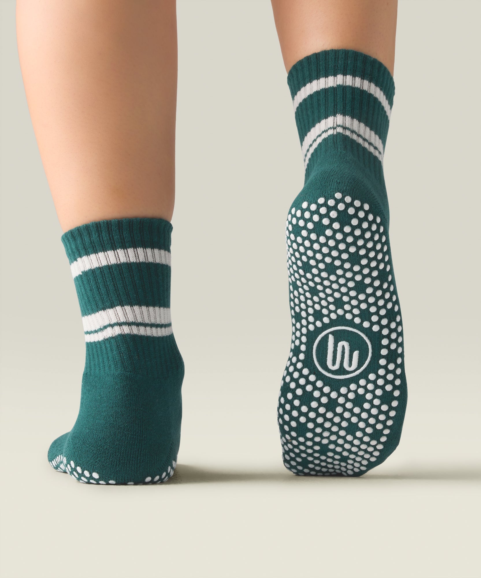 Crew Non Slip Grip Socks - Forest Flow