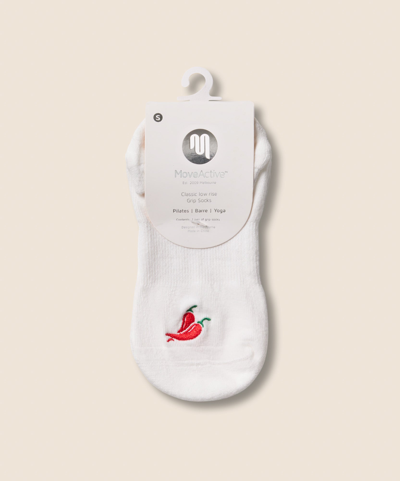 Classic Low Rise Grip Socks - Spicy Chilli