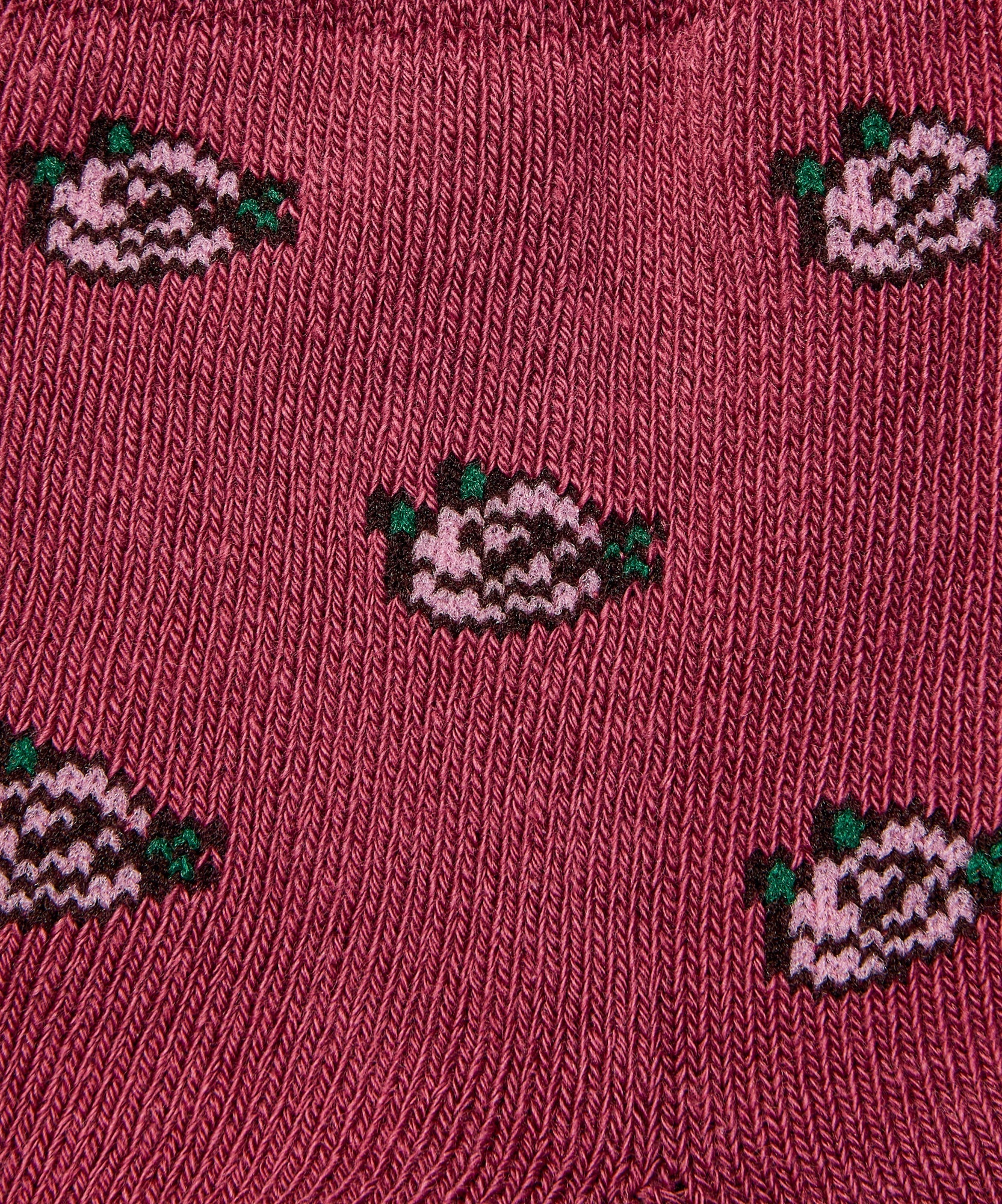 Quarter Crew Non Slip Grip Socks - Wild Rose Berry