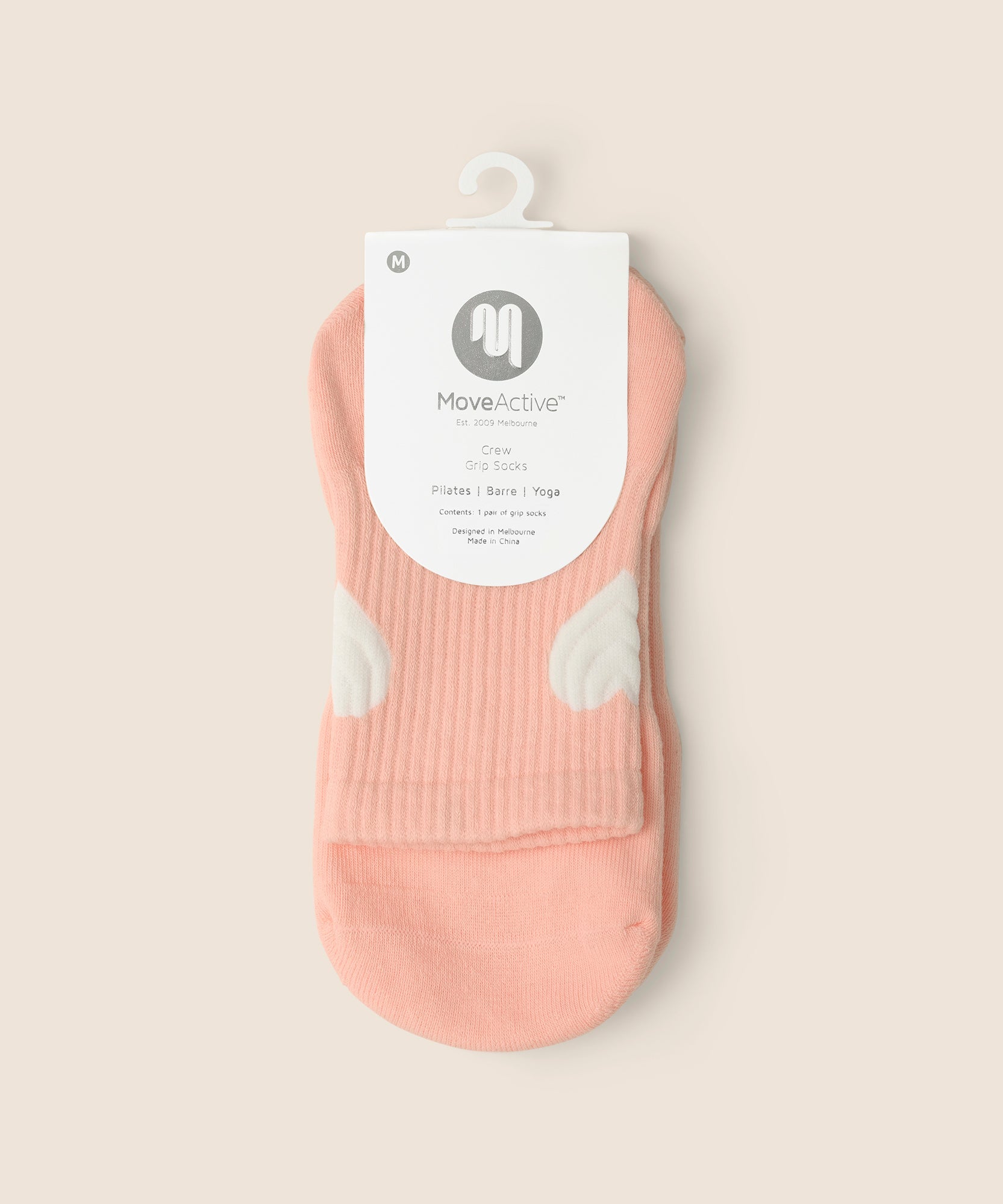 Crew Non Slip Grip Socks - Strawberry Heart