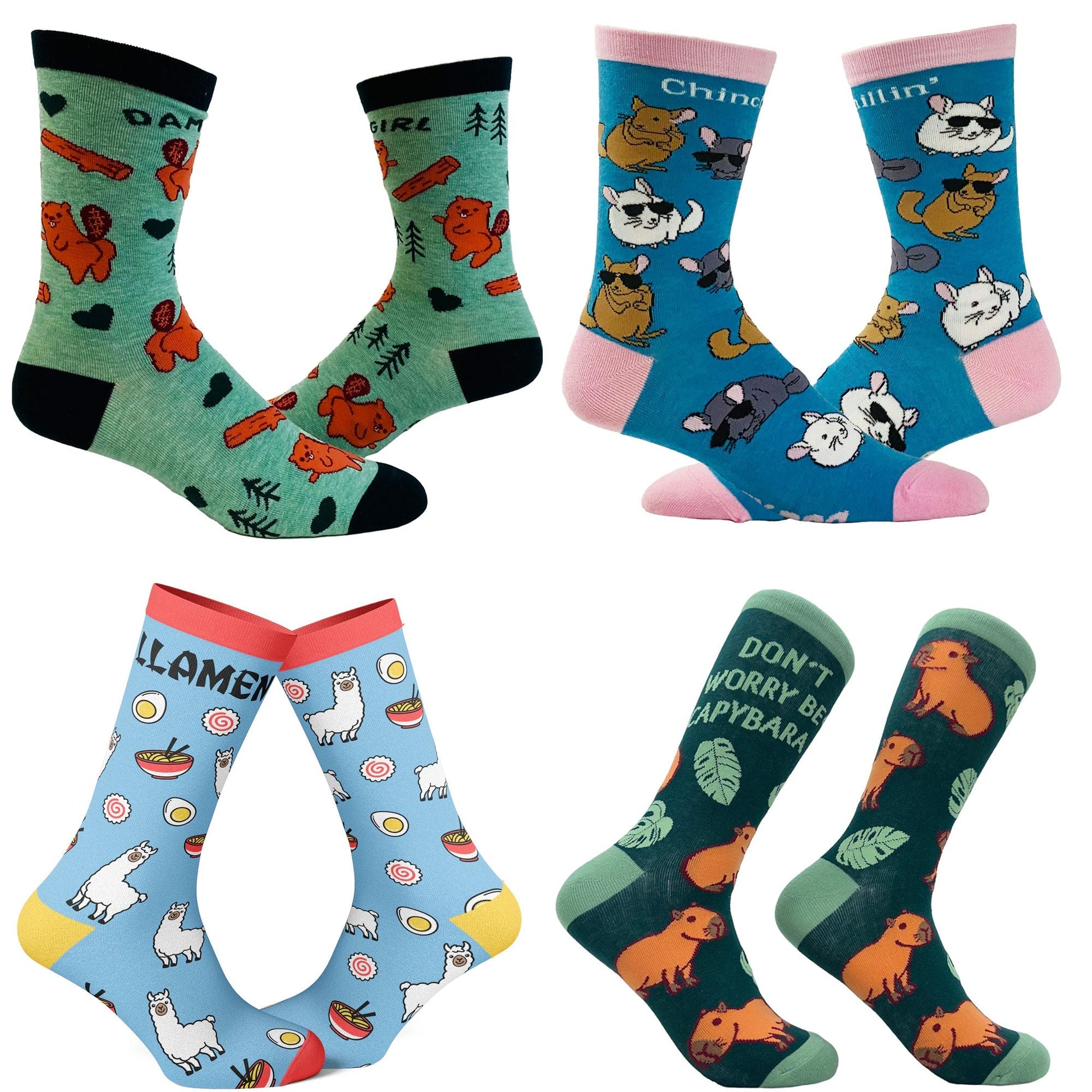 Womens Animal Sock 4 Pack Socks