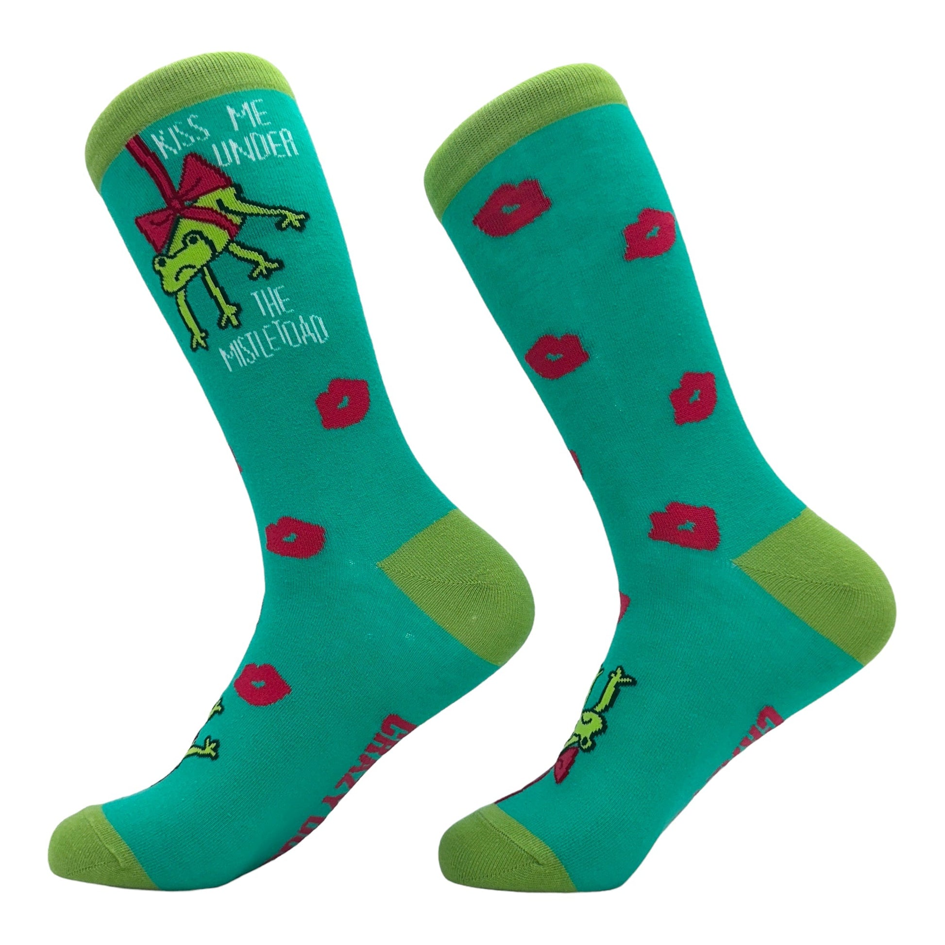Women's Kiss Me Under The Mistletoad Socks