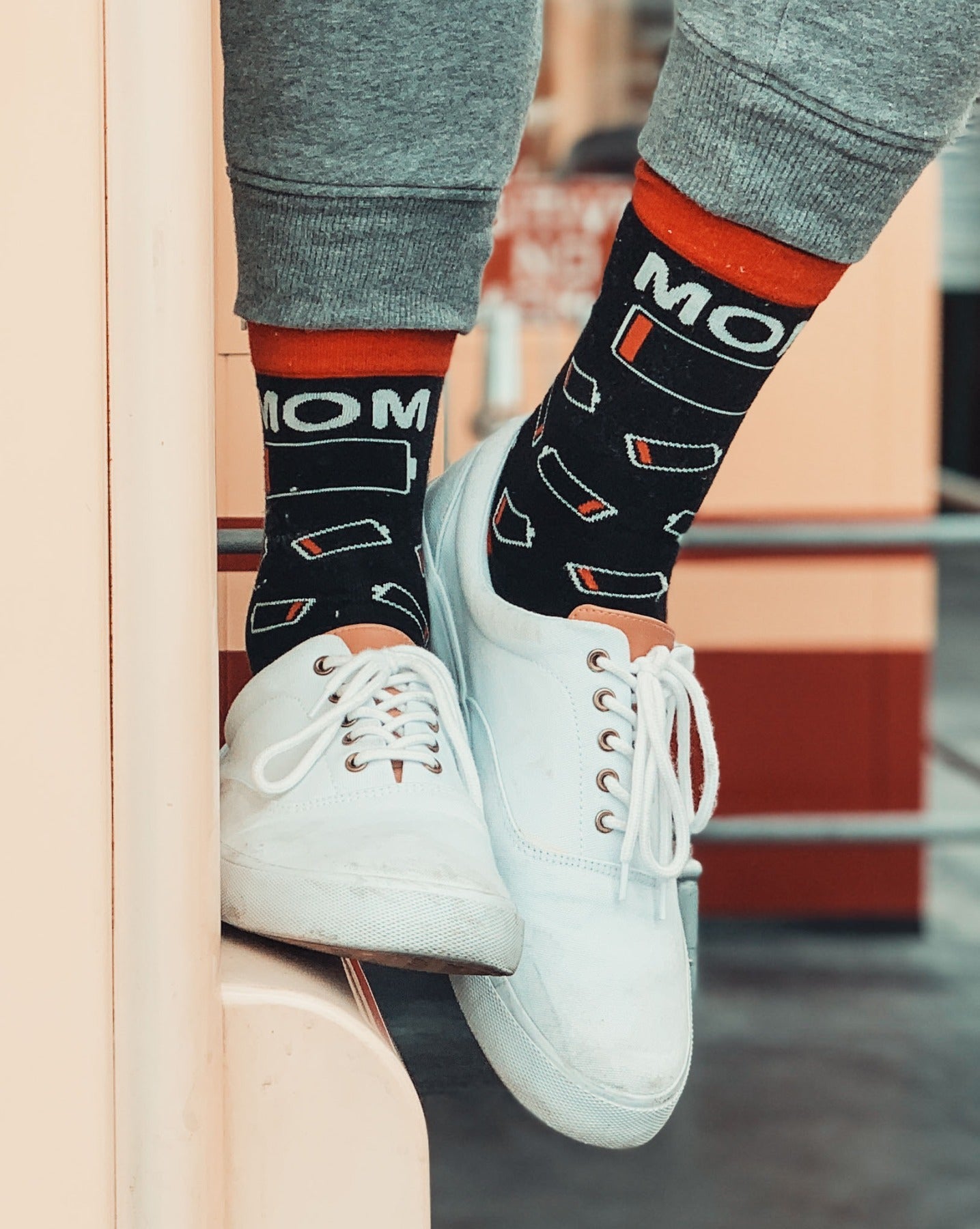 Womens Mom Battery Socks
