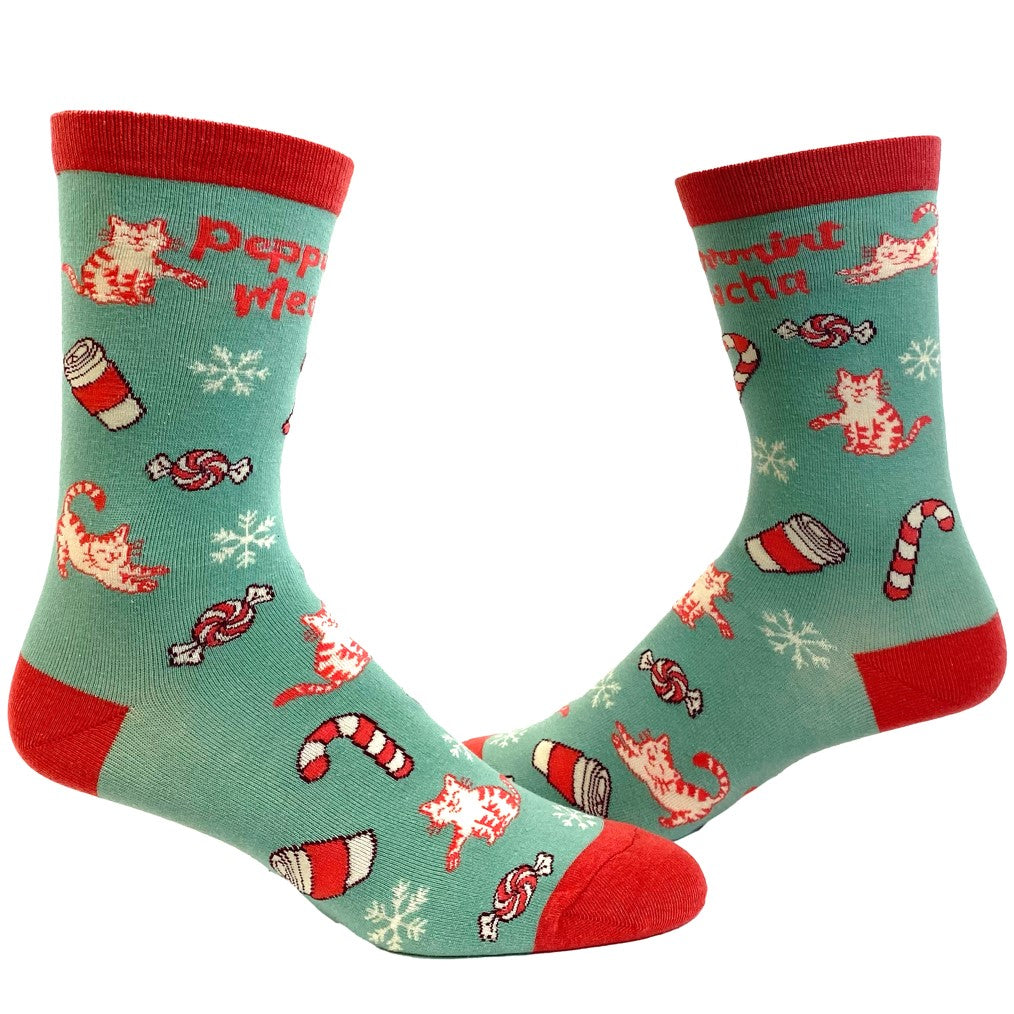 Womens Pepurrrmint Meowcha Socks