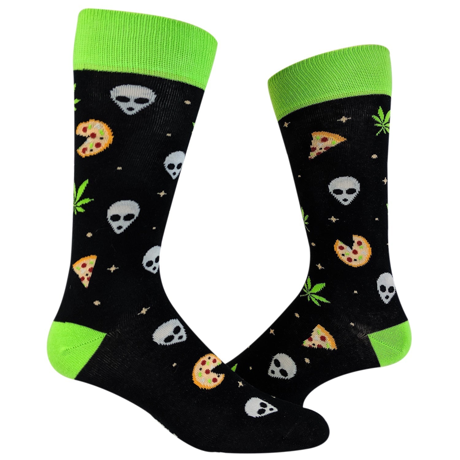Womens Pizza Weed Alien Socks