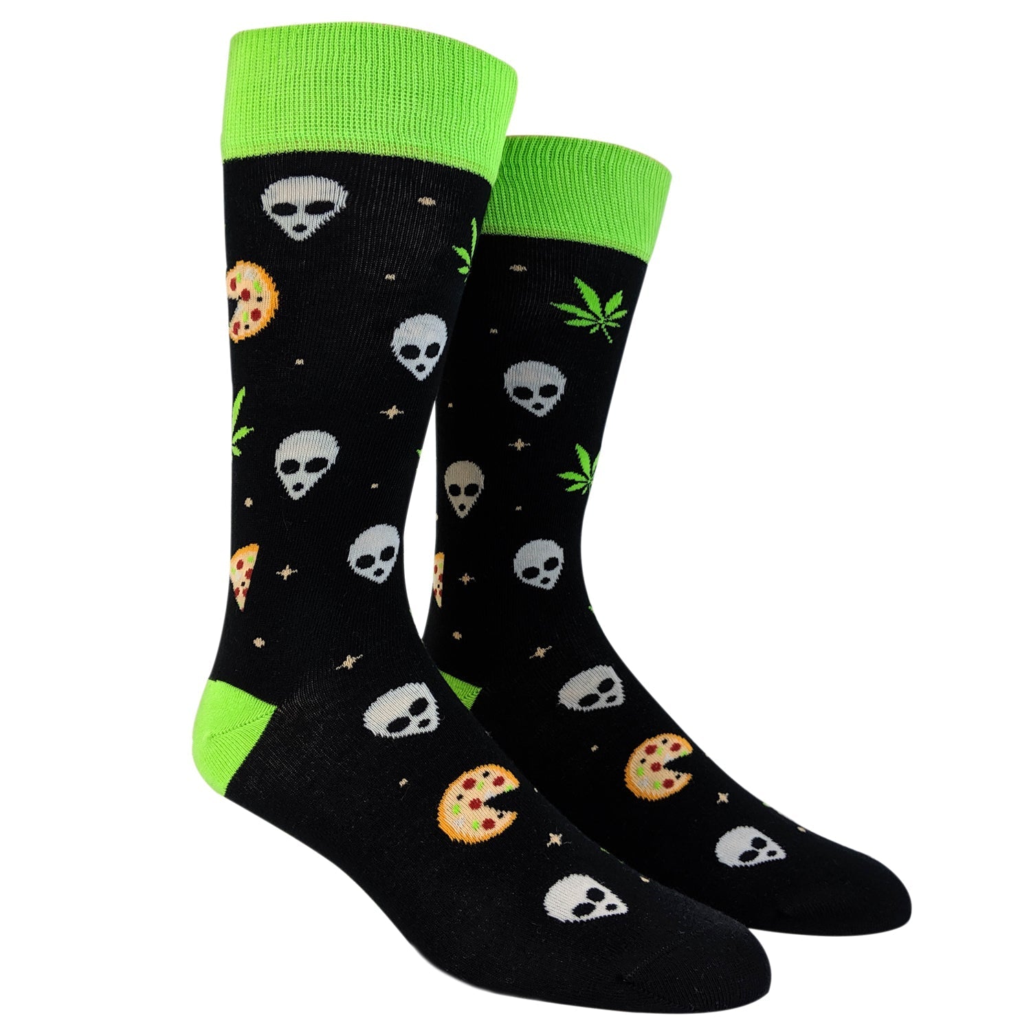 Womens Pizza Weed Alien Socks